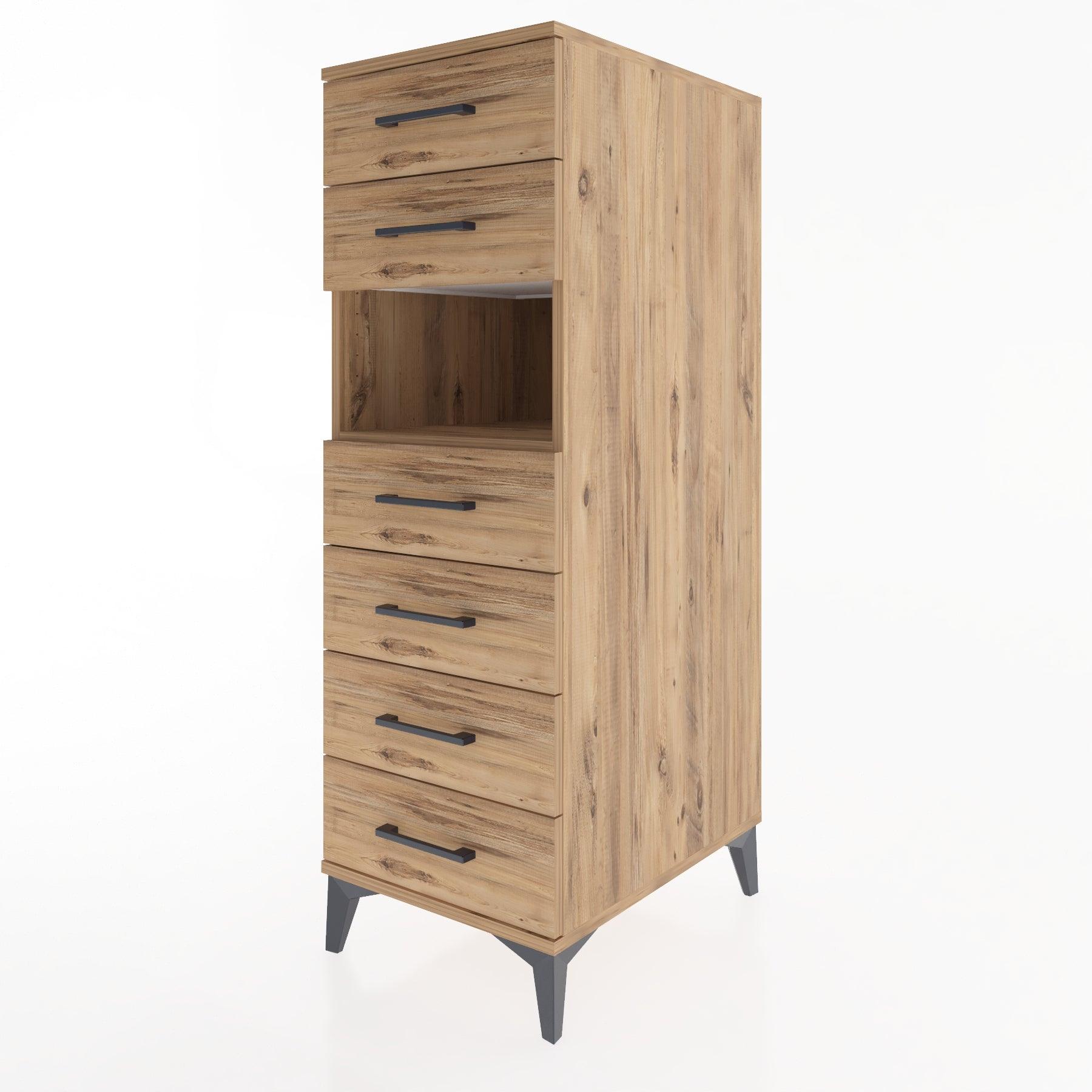 Woodntry Modular Cabinet Pine 44x59x122 cm with Drawers and Shelves CR130-3