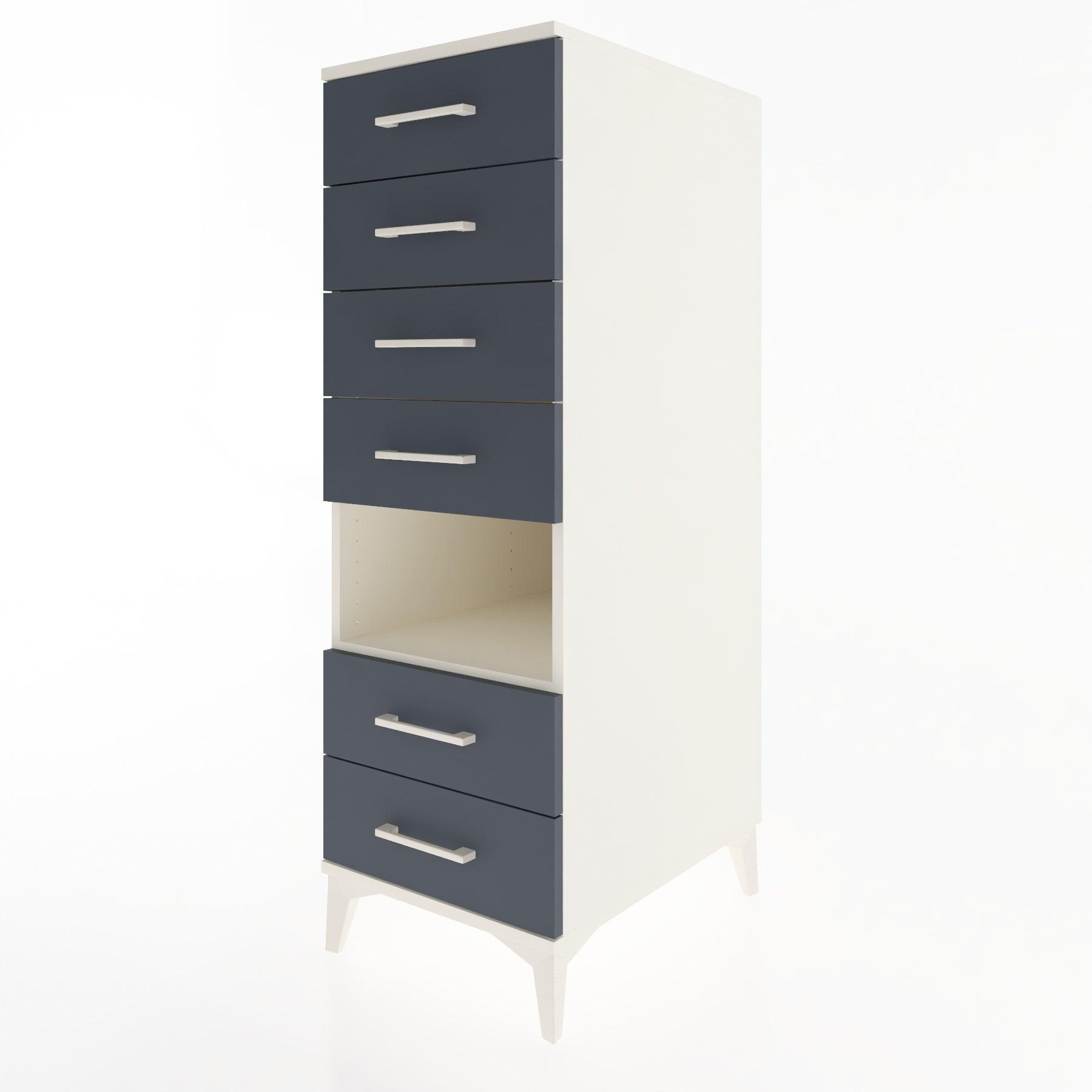 Woodntry Modular Cabinet Moonstone 44x59x122 cm with Drawers and Shelves CR131-1