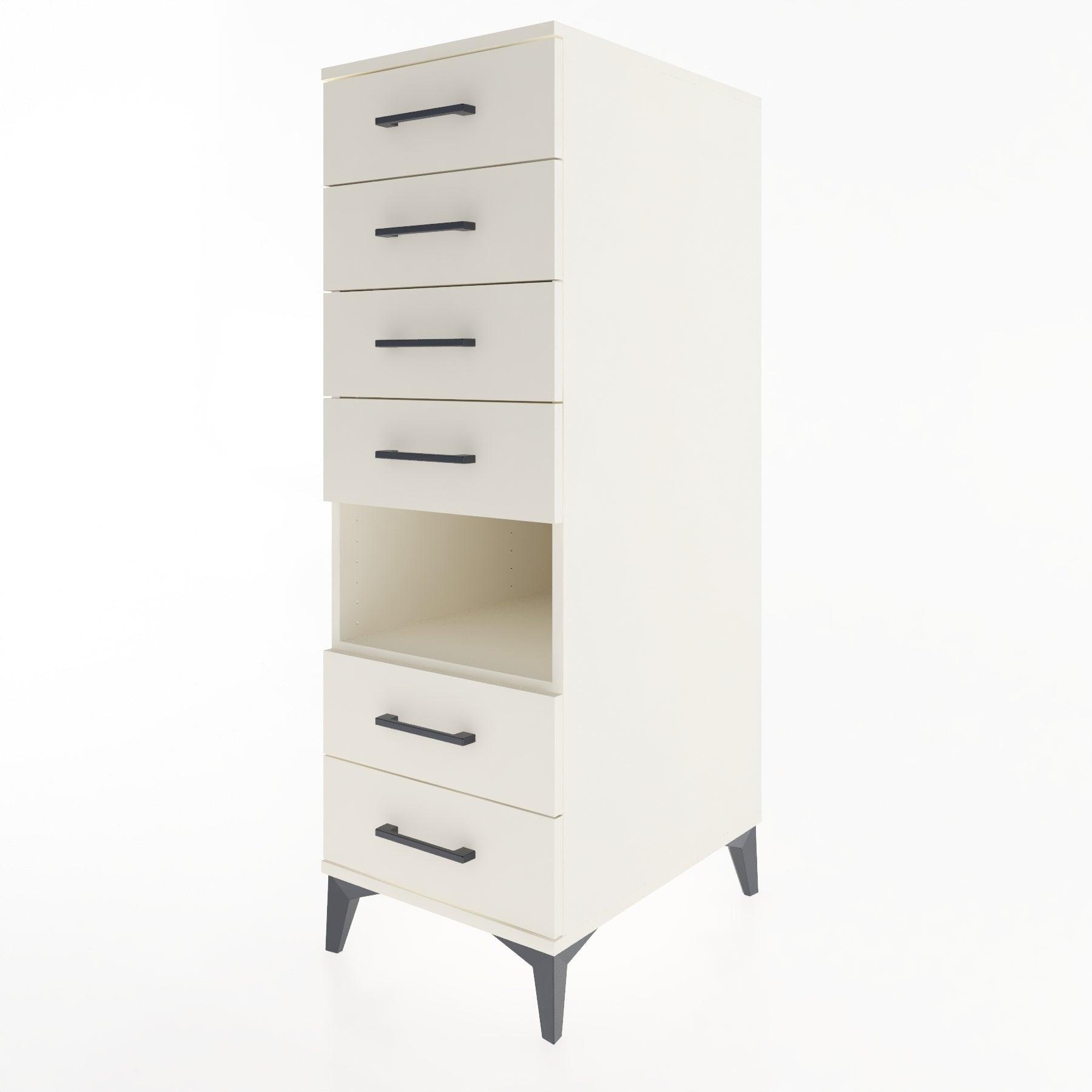 Woodntry Modular Cabinet Moonstone 44x59x122 cm with Drawers and Shelves CR131-1
