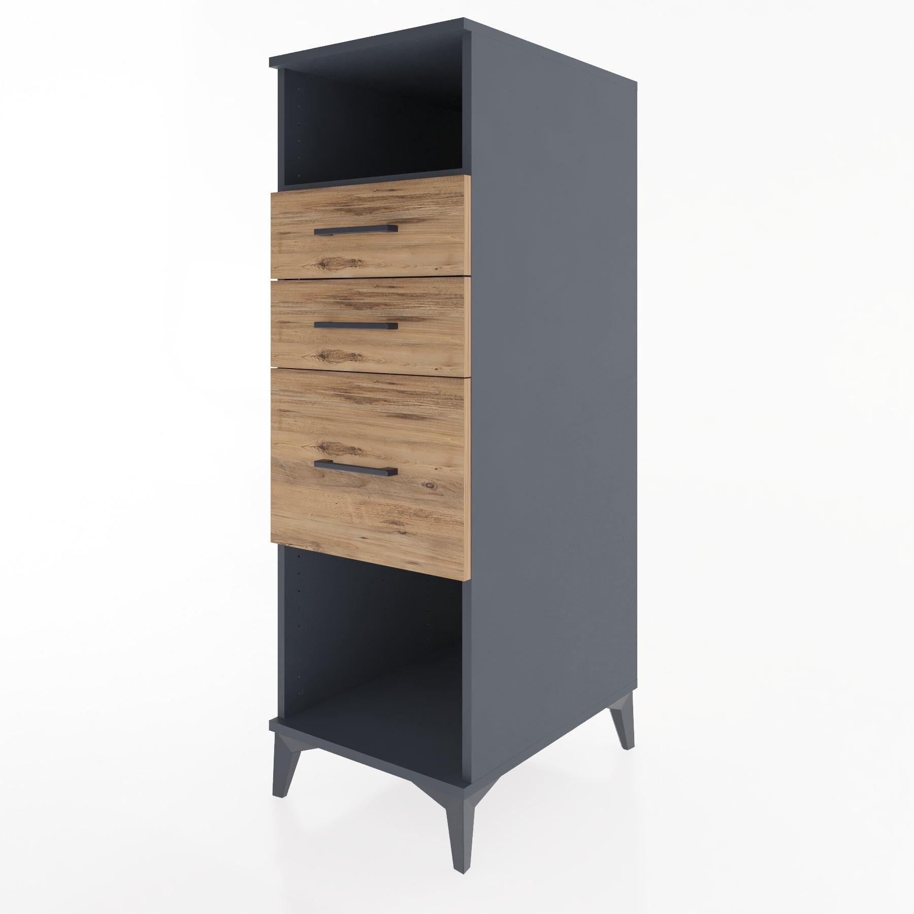 Woodntry Modular Cabinet Anthracite 44x30x122 cm with Drawers and Shelves CR31-2
