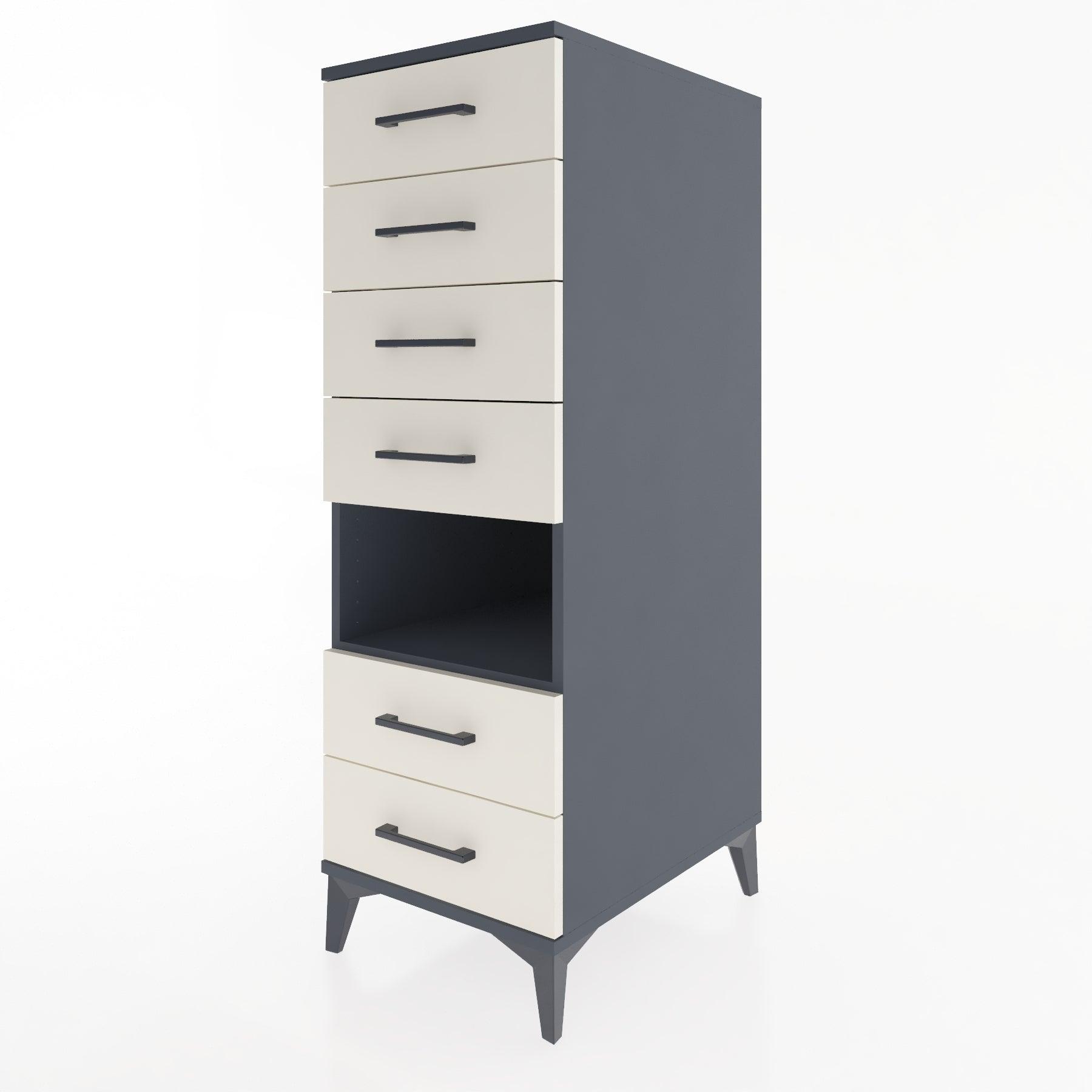 Woodntry Modular Cabinet Anthracite 44x59x122 cm with Drawers and Shelves CR131-2