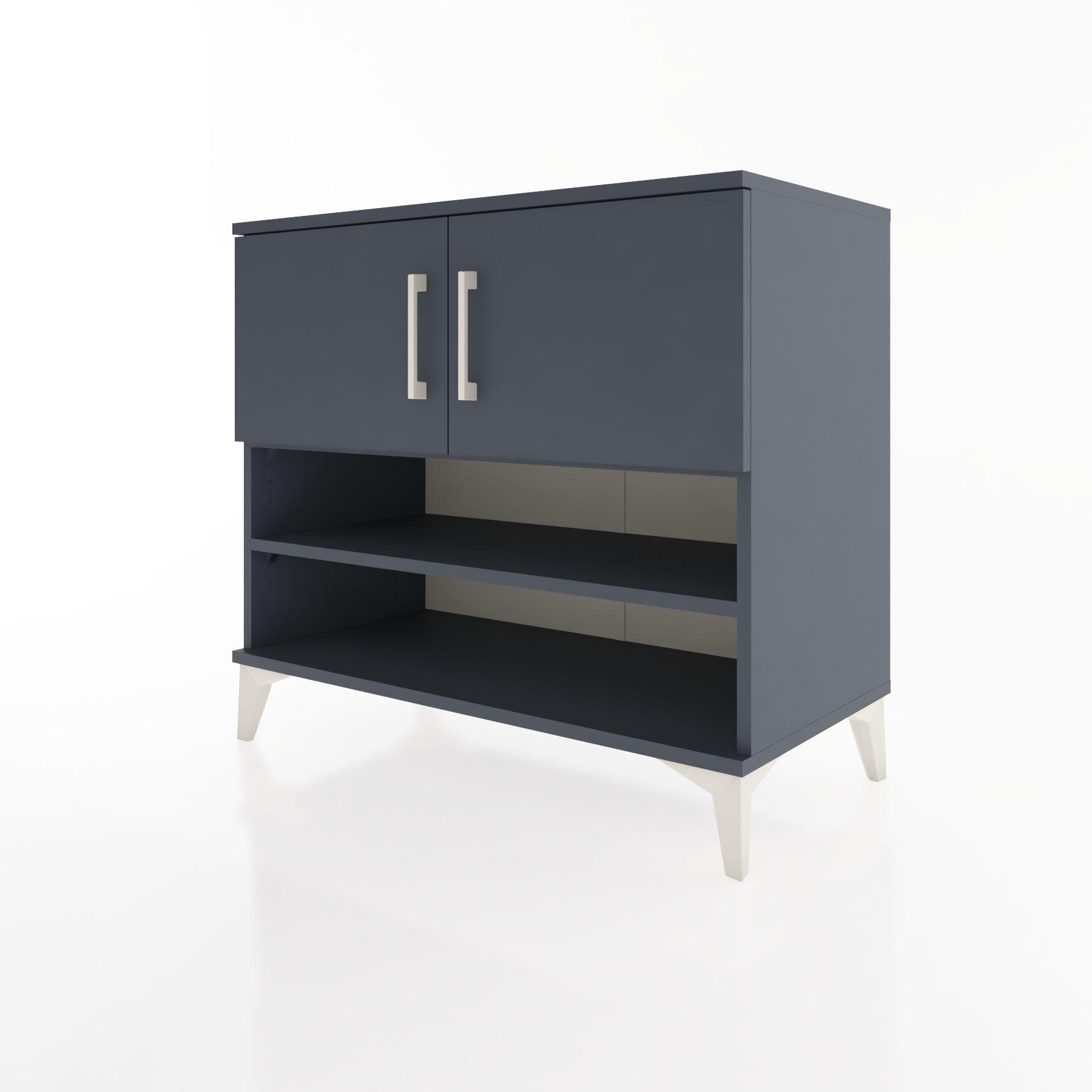 Woodntry Modüler Şifonyer Antrasit 88x44x68 cm Kapaklı ve Raflı KR31-2