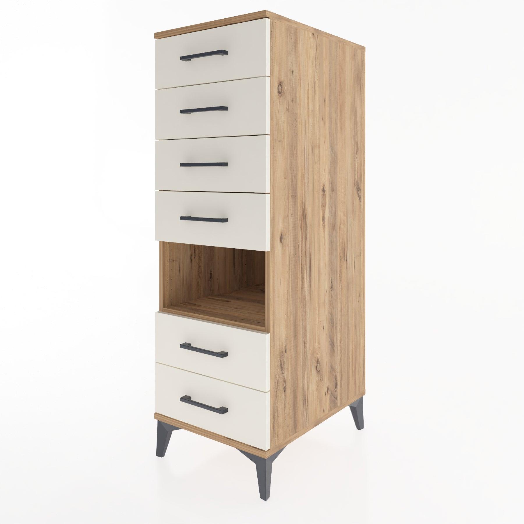 Woodntry Modular Cabinet Pine 44x59x122 cm with Drawers and Shelves CR131-3