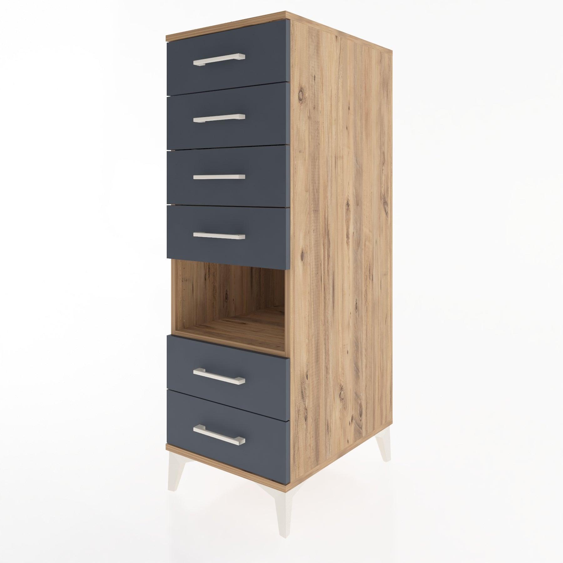 Woodntry Modular Cabinet Pine 44x59x122 cm with Drawers and Shelves CR131-3
