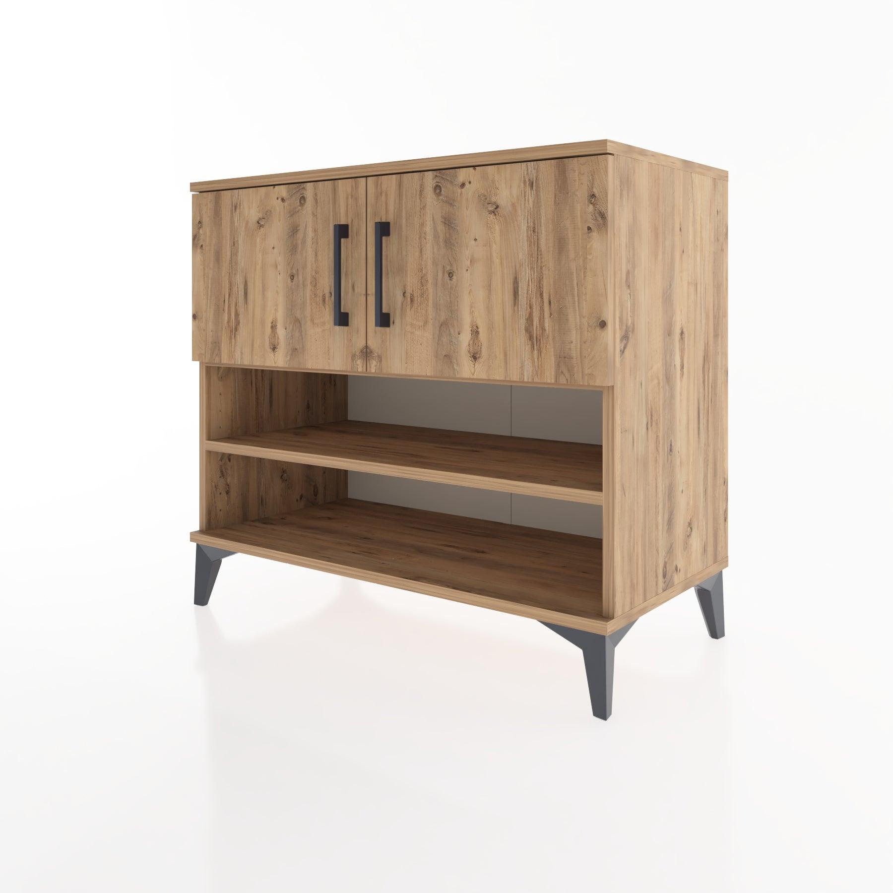 Woodntry Modüler Şifonyer Çam 88x44x68 cm Kapaklı ve Raflı KR31-3