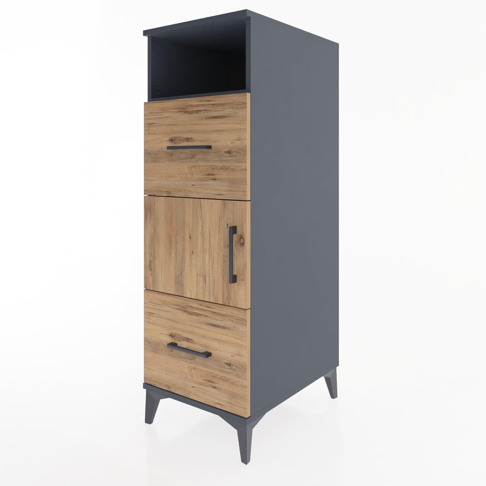 Woodntry Modüler Dolap Antrasit 44x59x122 cm Fonksiyonel F132-2