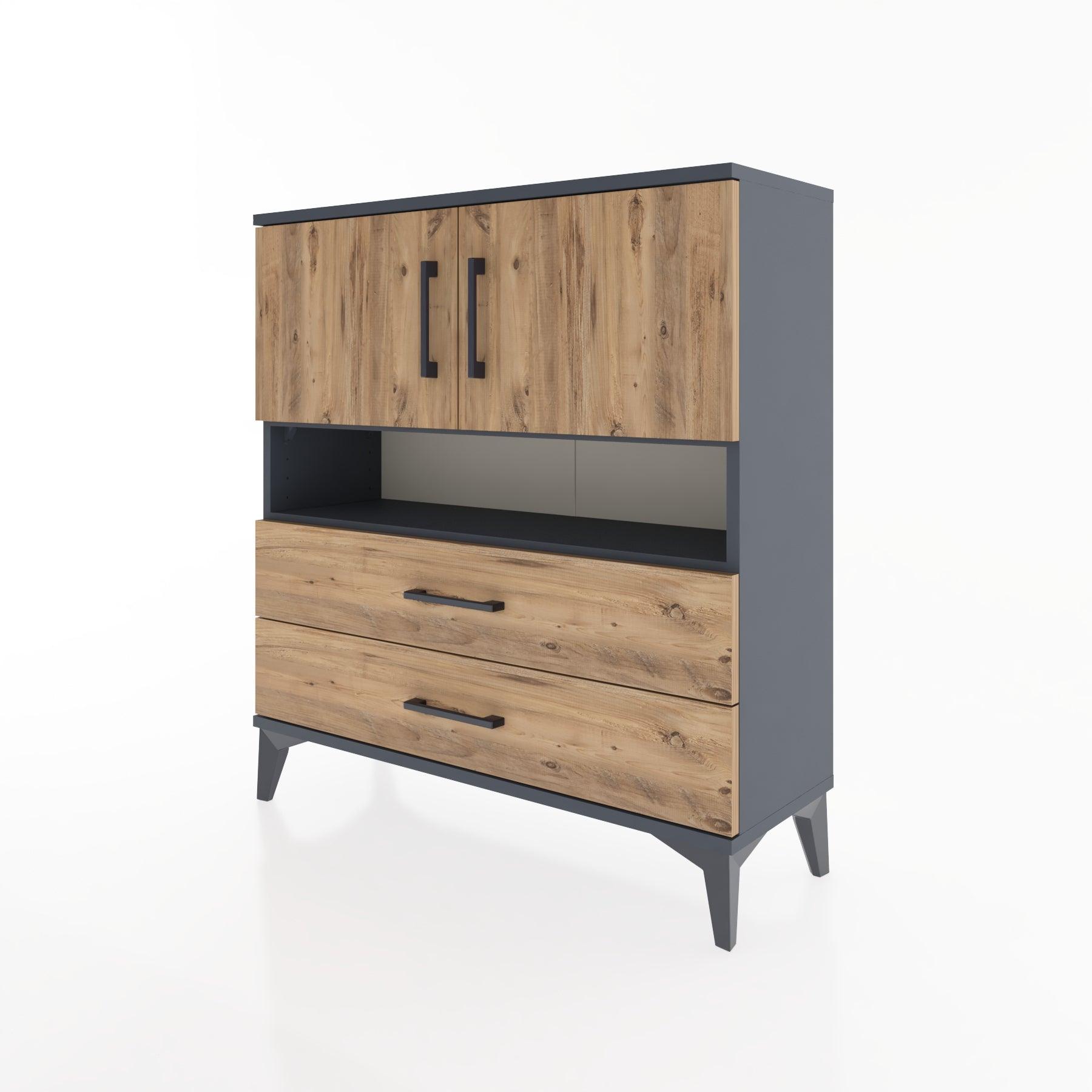 Woodntry Modular Dresser Anthracite 88x30x84 cm Functional F33-2