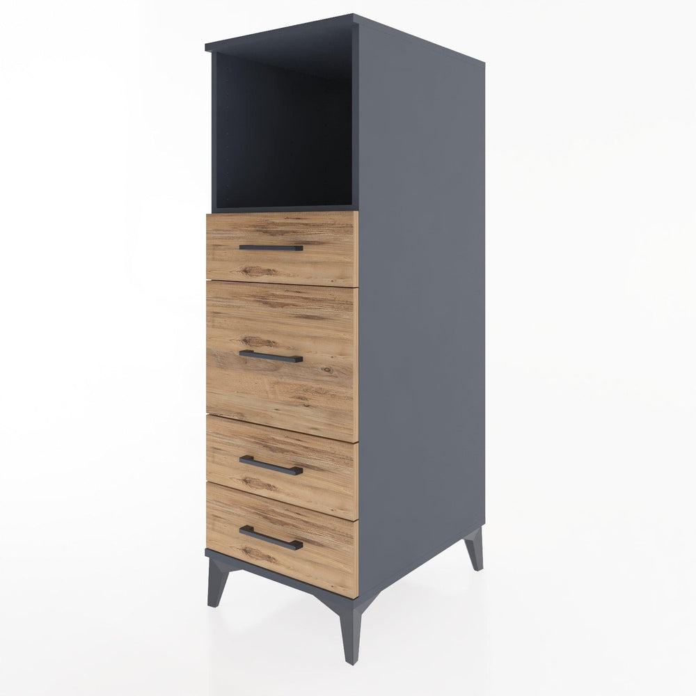 Woodntry Modular Cabinet Anthracite 44x30x122 cm with Drawers and Shelves CR83-2