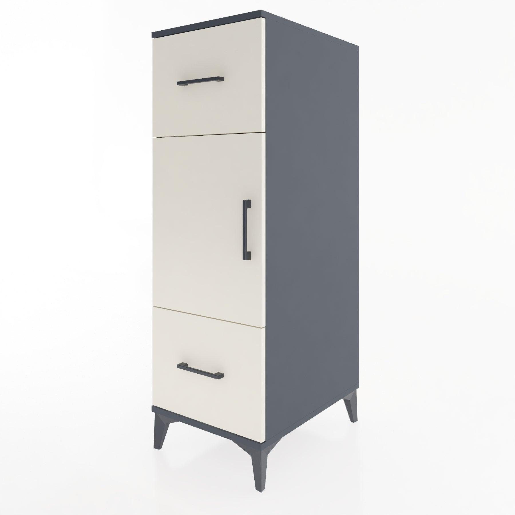 Woodntry Modular Cabinet Anthracite 44x30x122 cm with Doors and Drawers KC33-2