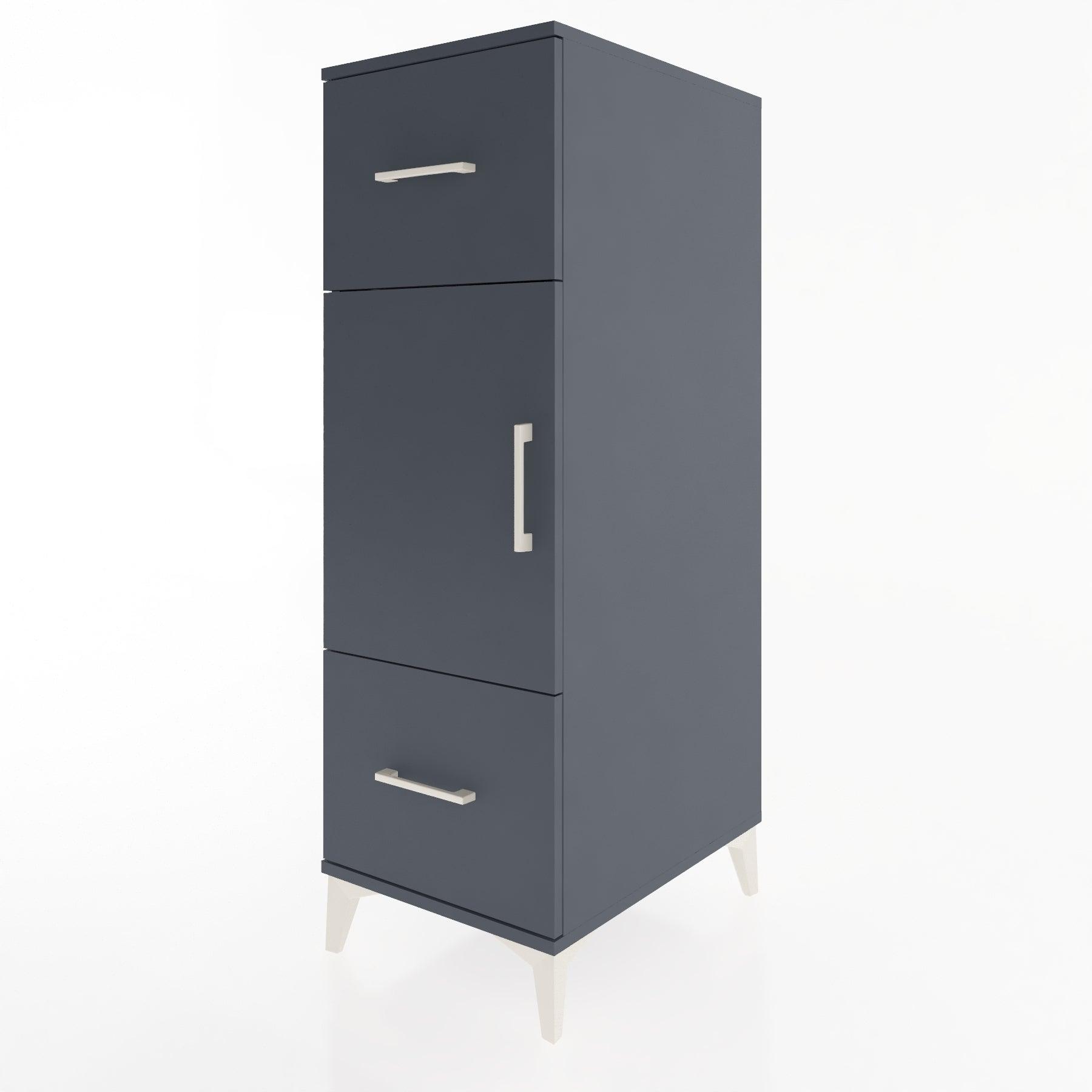 Woodntry Modular Cabinet Anthracite 44x30x122 cm with Doors and Drawers KC33-2