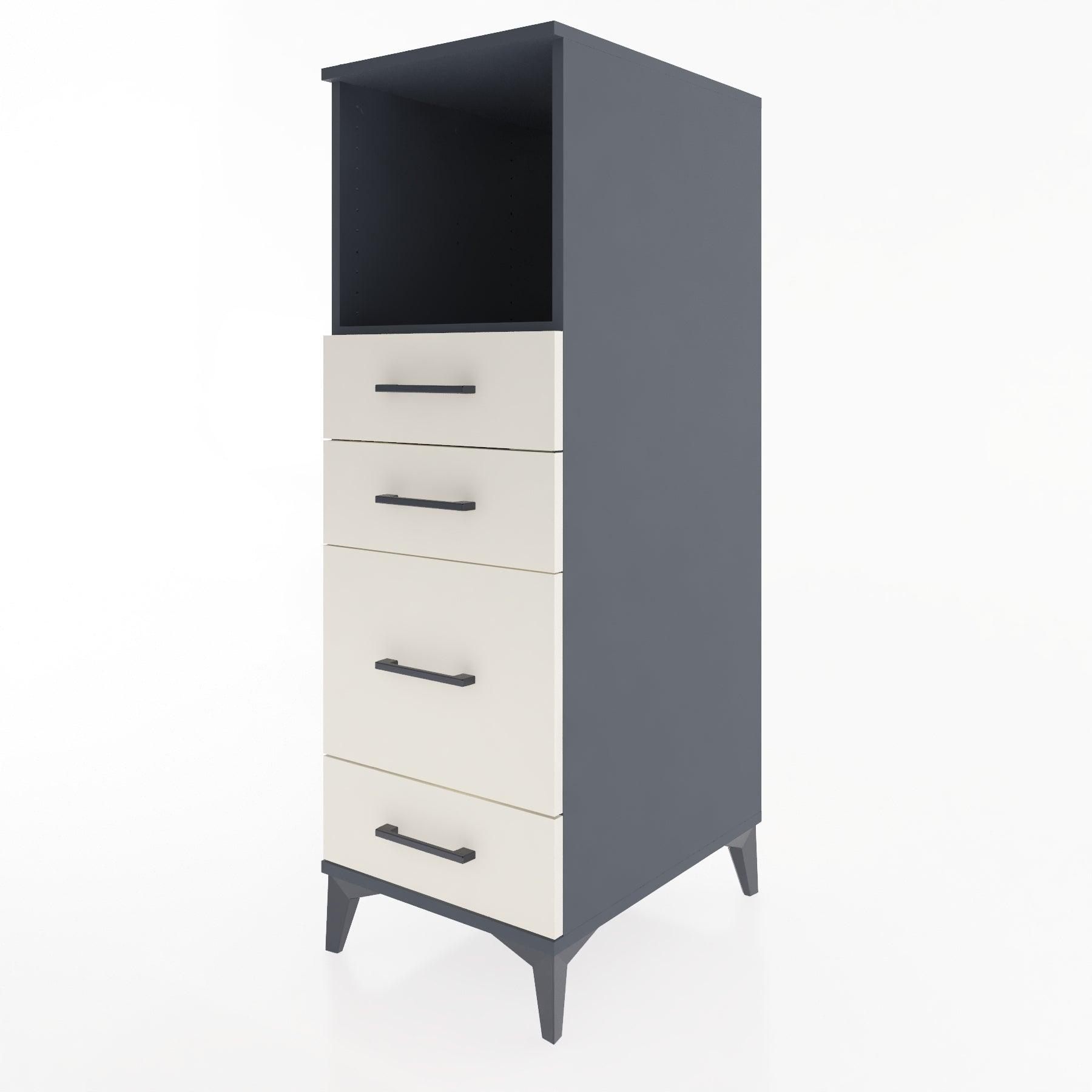 Woodntry Modular Cabinet Anthracite 44x30x122 cm with Drawers and Shelves CR84-2
