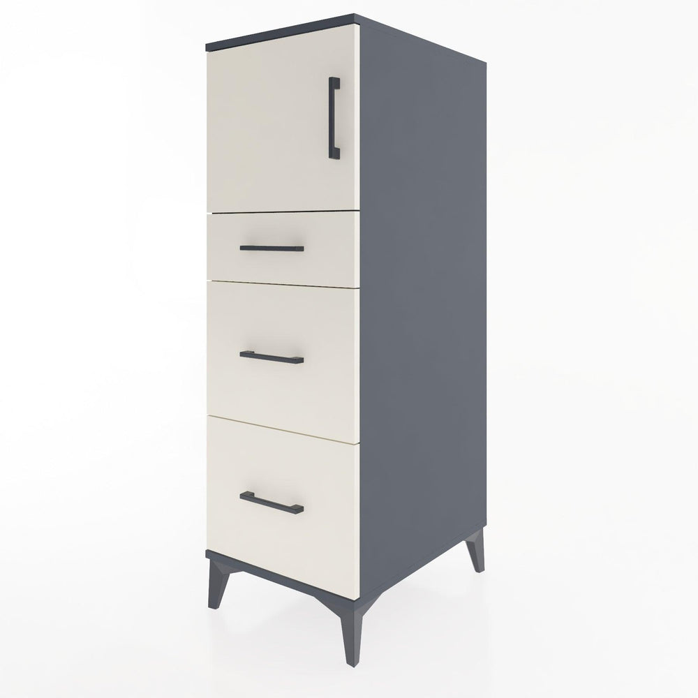 Woodntry Modular Cabinet Anthracite 44x30x122 cm with Doors and Drawers KC34-2