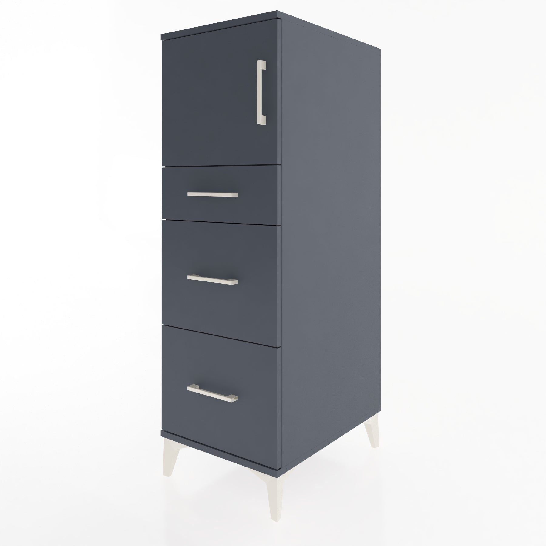 Woodntry Modular Cabinet Anthracite 44x59x122 cm with Doors and Drawers KC34-2