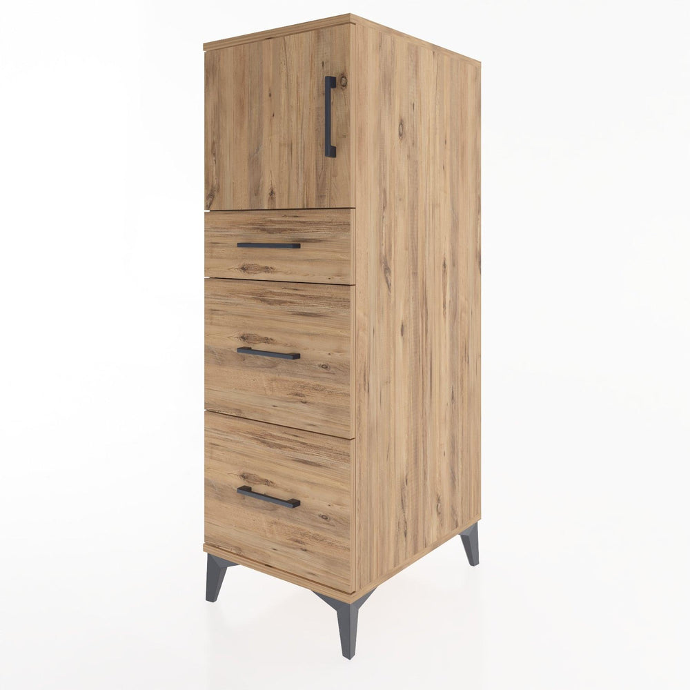 Woodntry Modular Cabinet Pine 44x30x122 cm with Doors and Drawers KC34-3