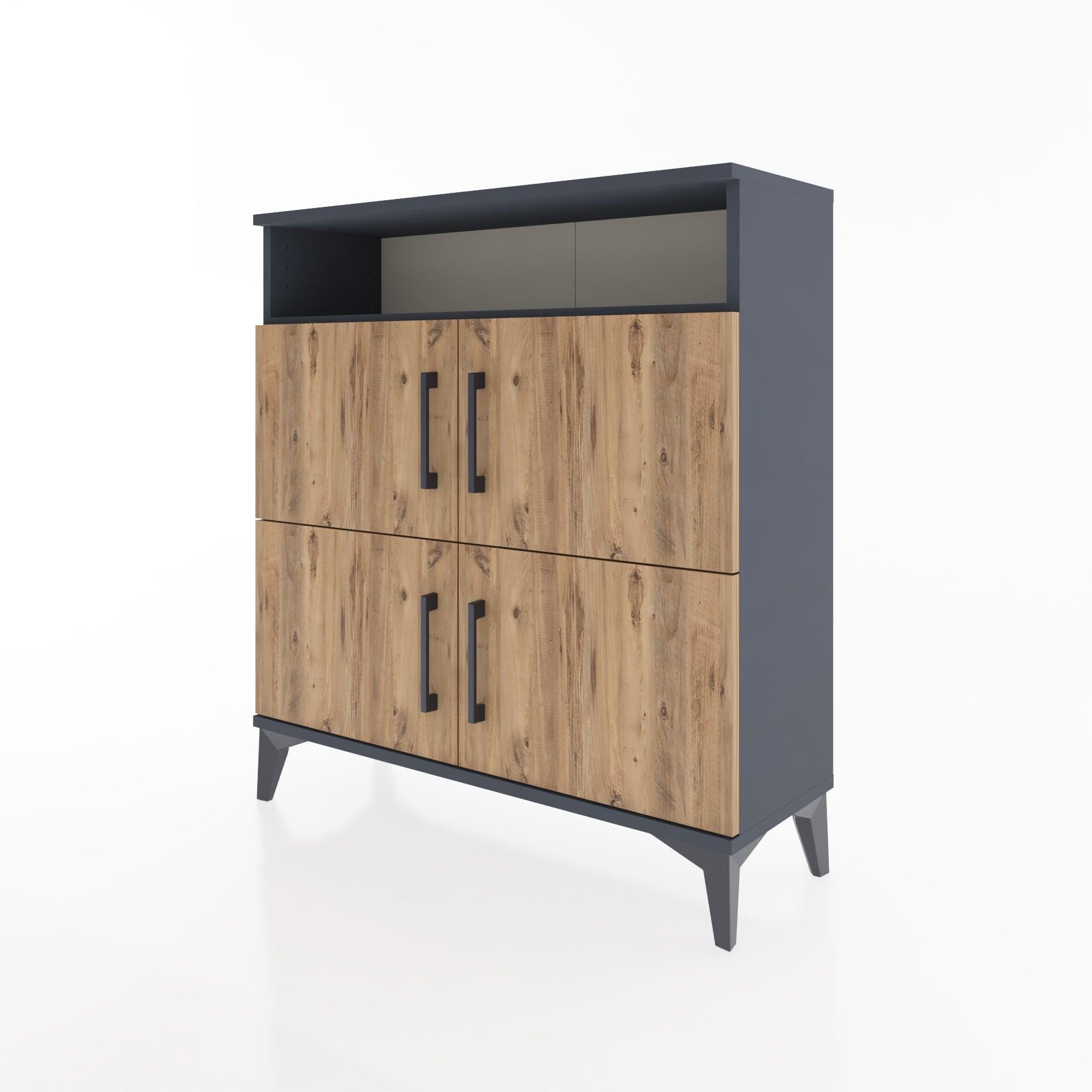 Woodntry Modular Dresser Anthracite 88x30x84 cm with Cover and Shelf KR35-2