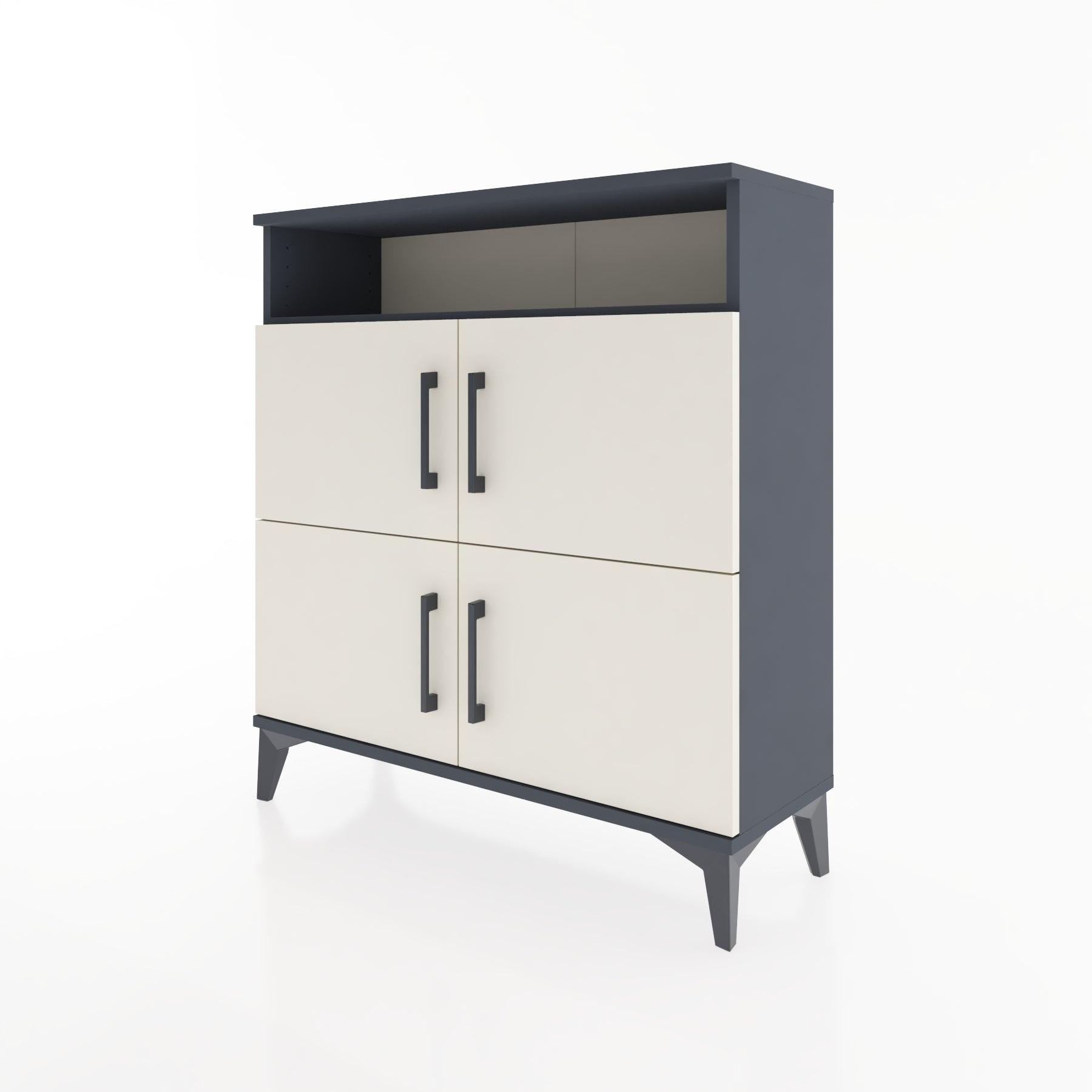 Woodntry Modular Dresser Anthracite 88x30x84 cm with Cover and Shelf KR35-2