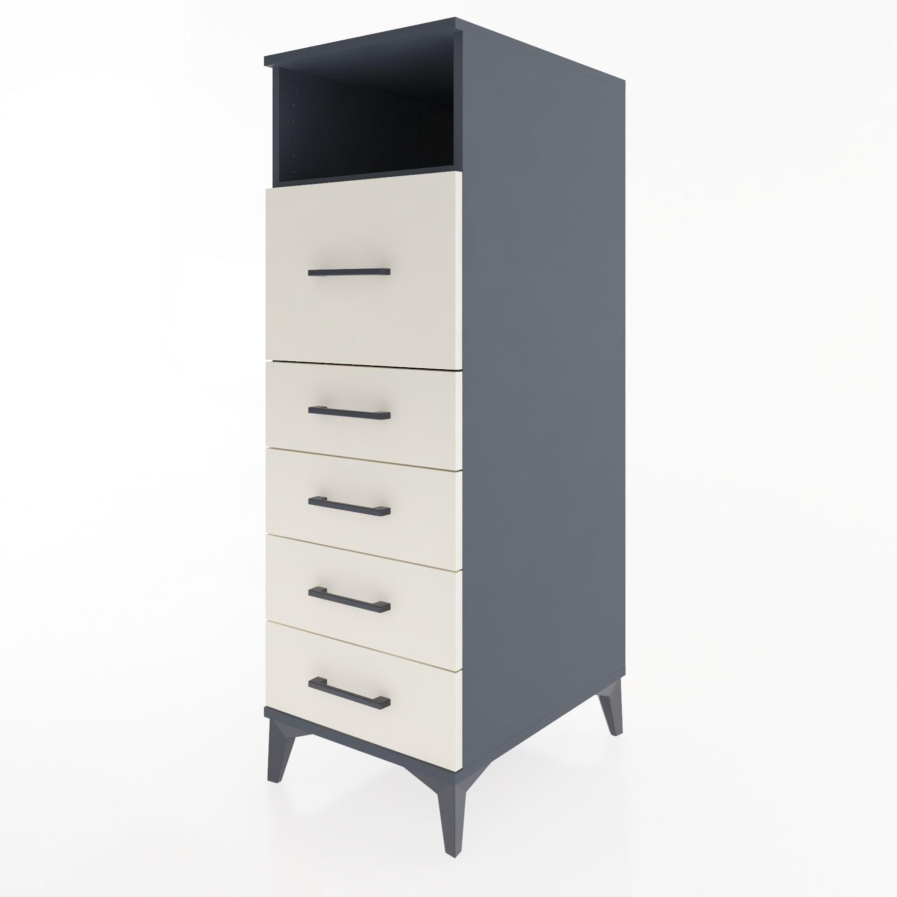 Woodntry Modular Cabinet Anthracite 44x30x122 cm with Drawers and Shelves CR86-2
