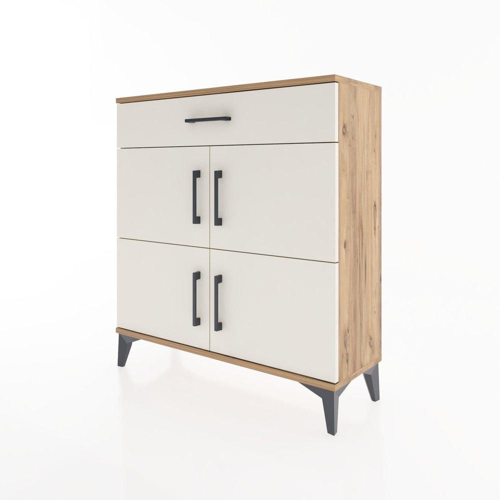 Woodntry Modüler Şifonyer Çam 88x30x84 cm Kapaklı ve Çekmeceli KC36-3