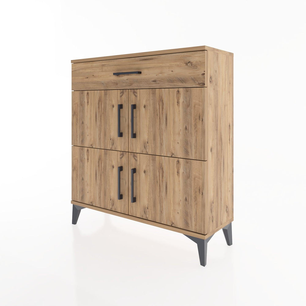 Woodntry Modüler Şifonyer Çam 88x30x84 cm Kapaklı ve Çekmeceli KC36-3