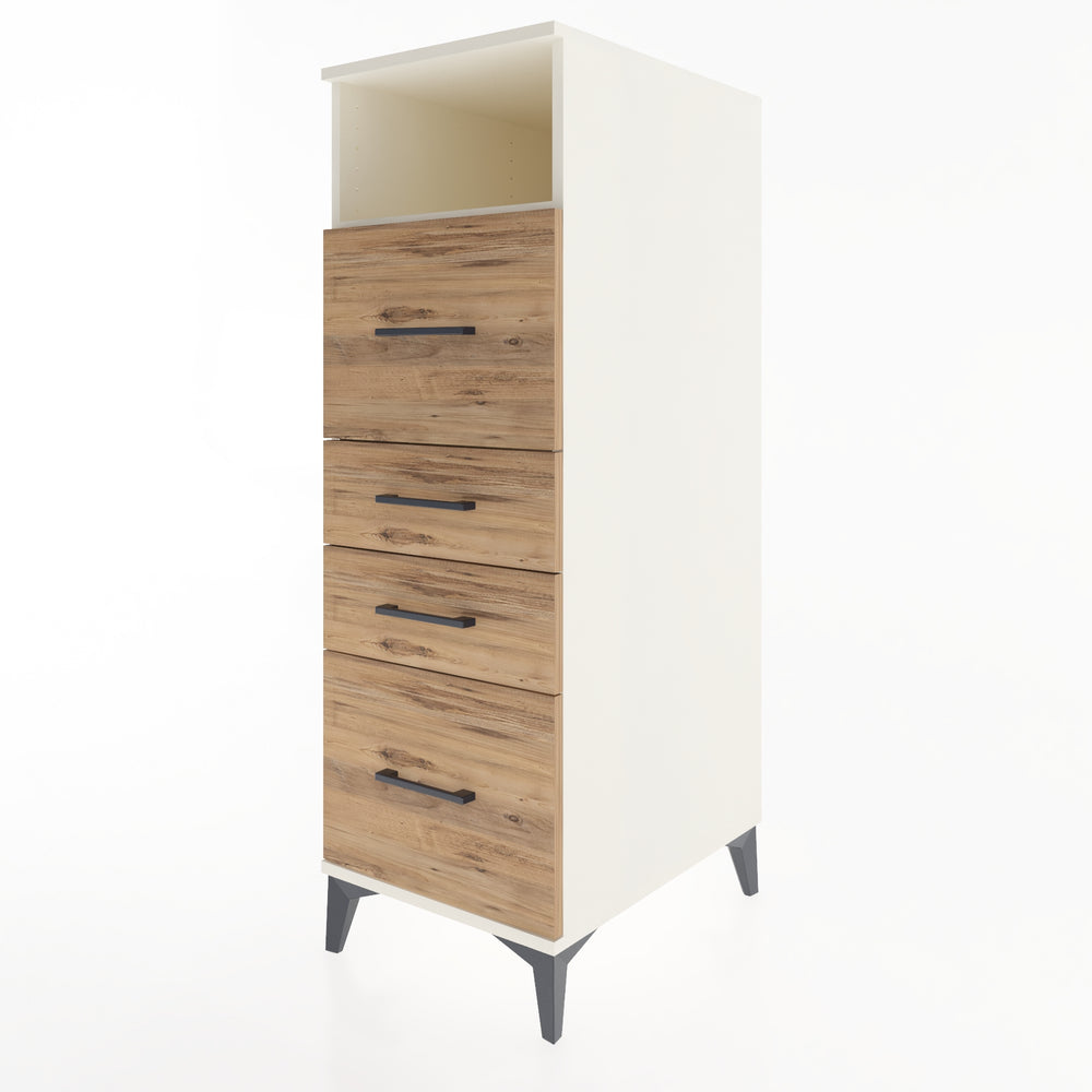 Woodntry Modüler Dolap Aytaşı 44x59x122 cm Çekmeceli ve Raflı CR37-1