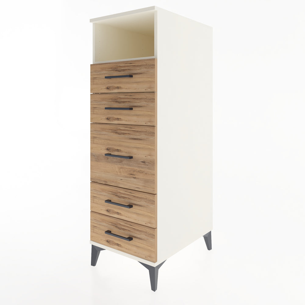 Woodntry Modular Cabinet Moonstone 44x59x122 cm with Drawers and Shelves CR87-1