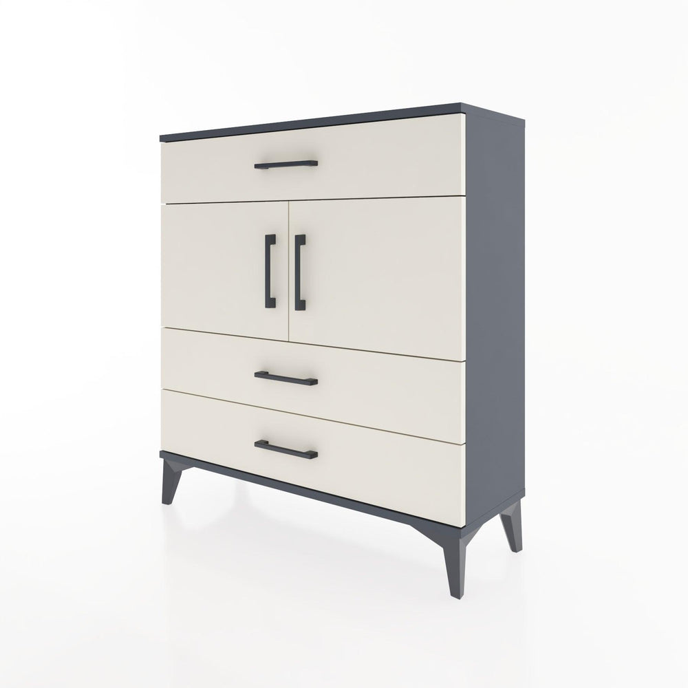 Woodntry Modüler Şifonyer Antrasit 88x30x84 cm Kapaklı ve Çekmeceli KC37-2