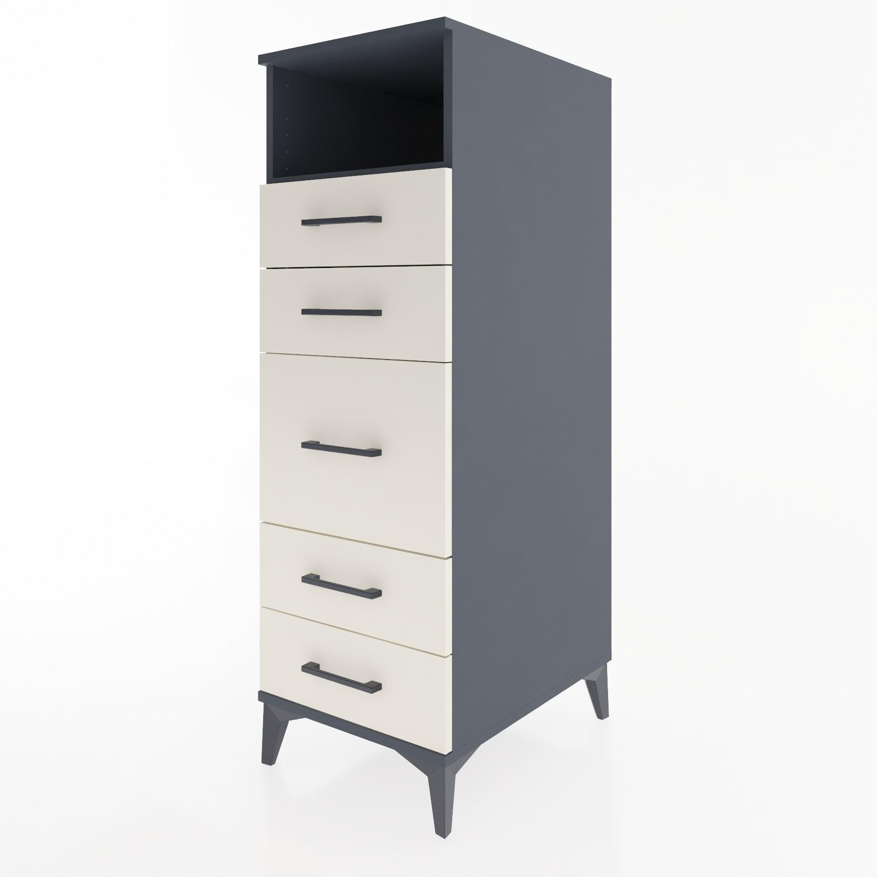 Woodntry Modular Cabinet Anthracite 44x30x122 cm with Drawers and Shelves CR87-2