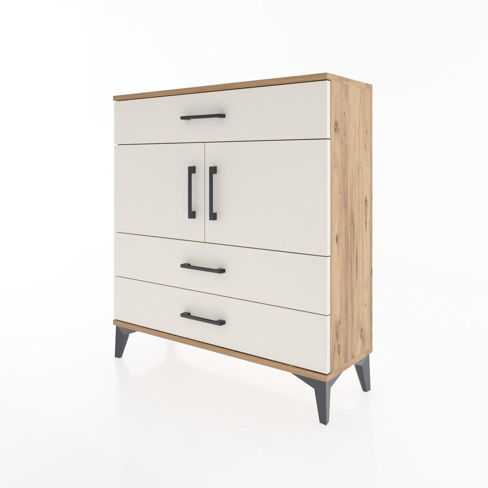 Woodntry Modüler Şifonyer Çam 88x30x84 cm Kapaklı ve Çekmeceli KC37-3