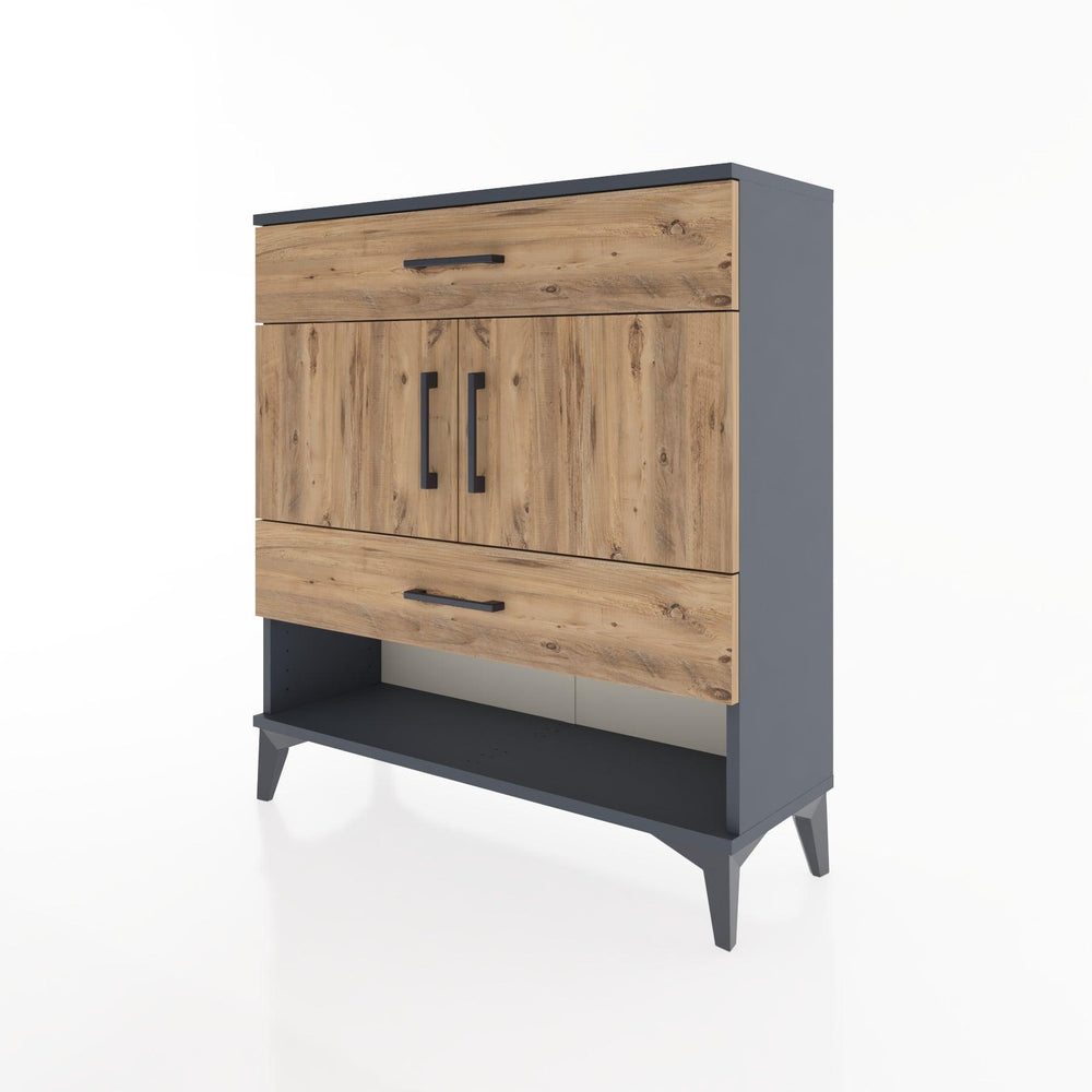 Woodntry Modüler Şifonyer Antrasit 88x30x84 cm Fonksiyonel F38-2