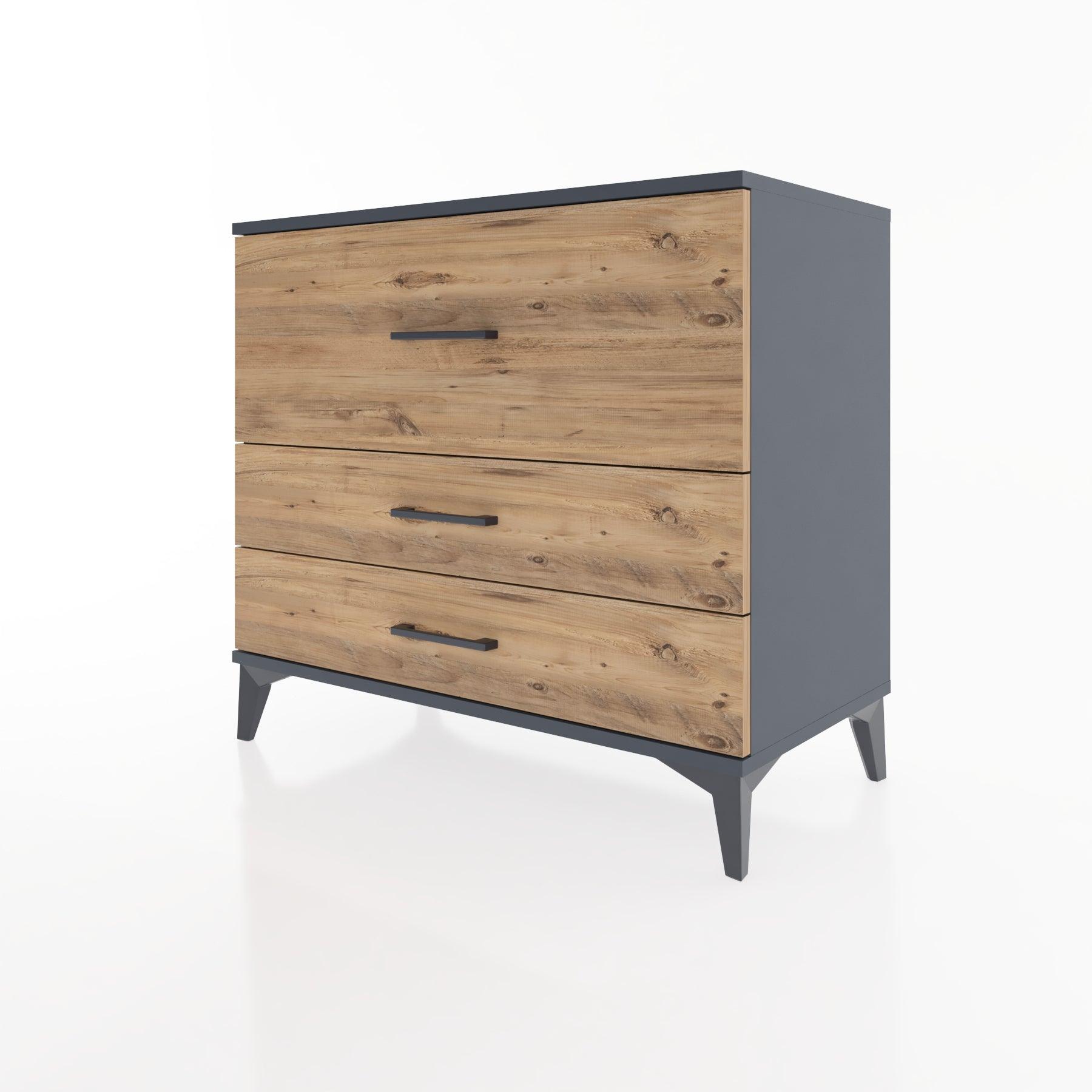 Woodntry Modüler Şifonyer Antrasit 88x44x68 cm Çekmeceli C38-2