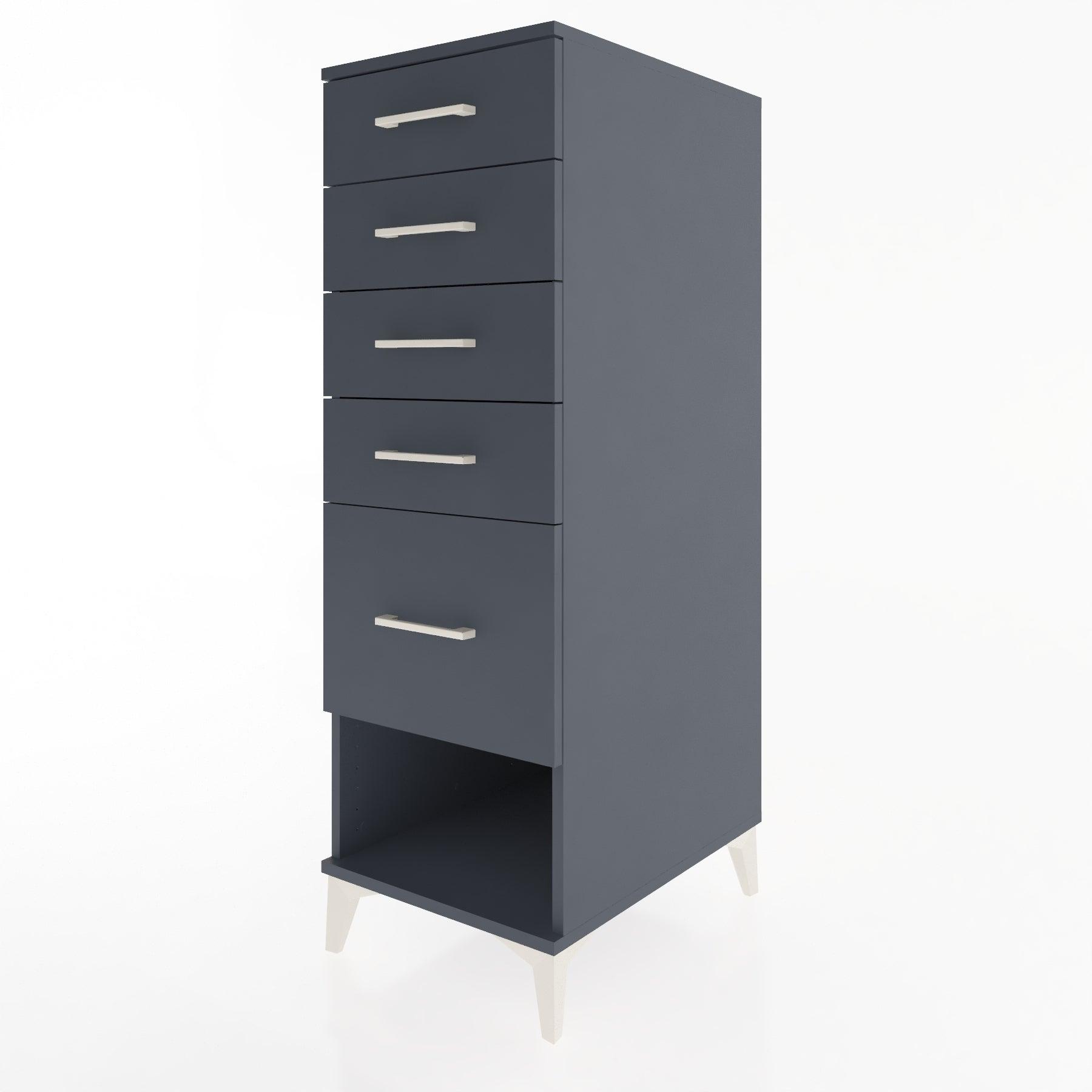 Woodntry Modular Cabinet Anthracite 44x30x122 cm with Drawers and Shelves CR88-2