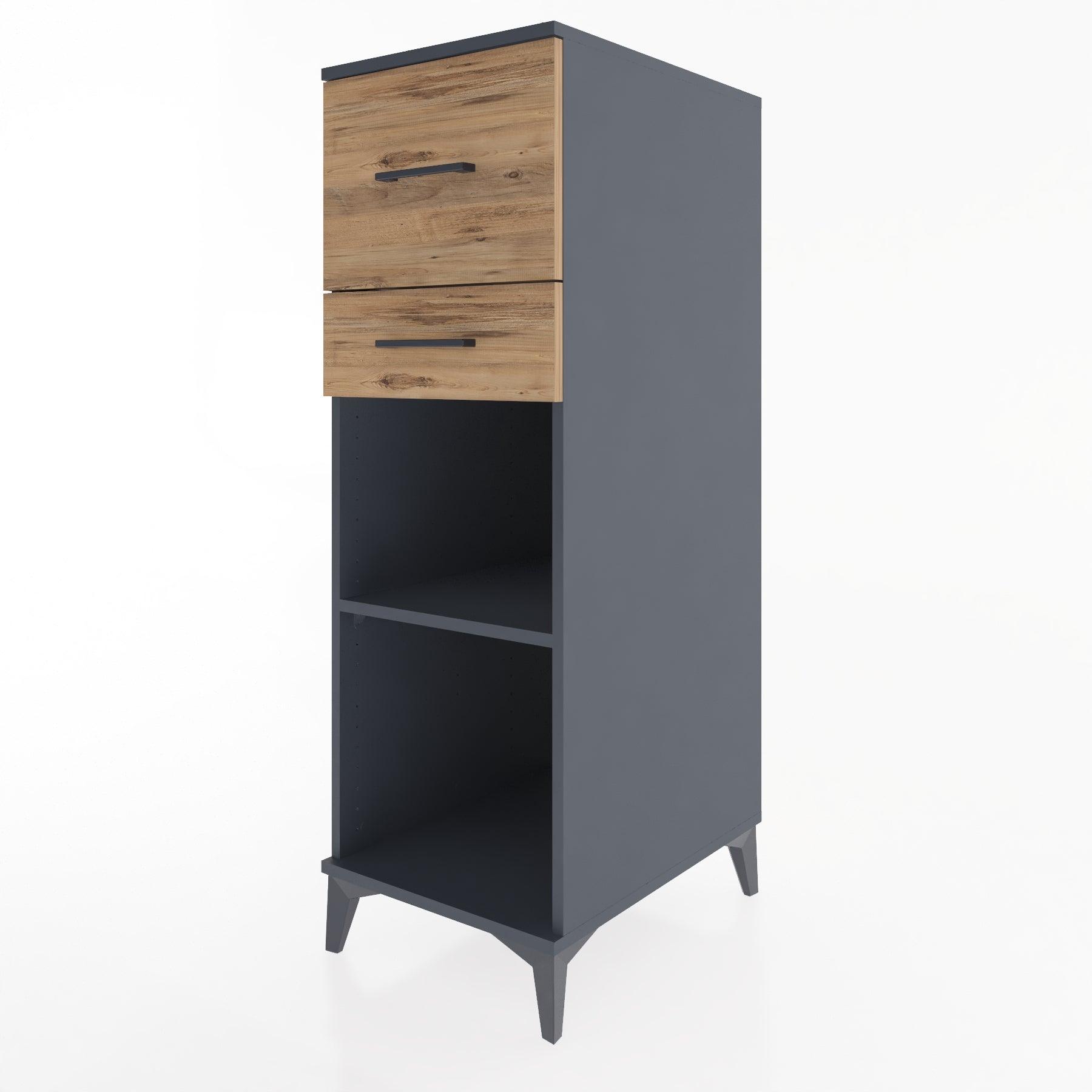 Woodntry Modular Cabinet Anthracite 44x30x122 cm with Drawers and Shelves CR89-2