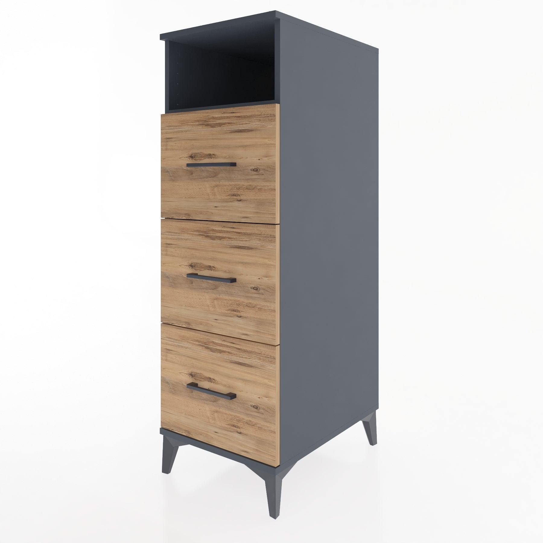 Woodntry Modular Cabinet Anthracite 44x30x122 cm with Drawers and Shelves CR39-2