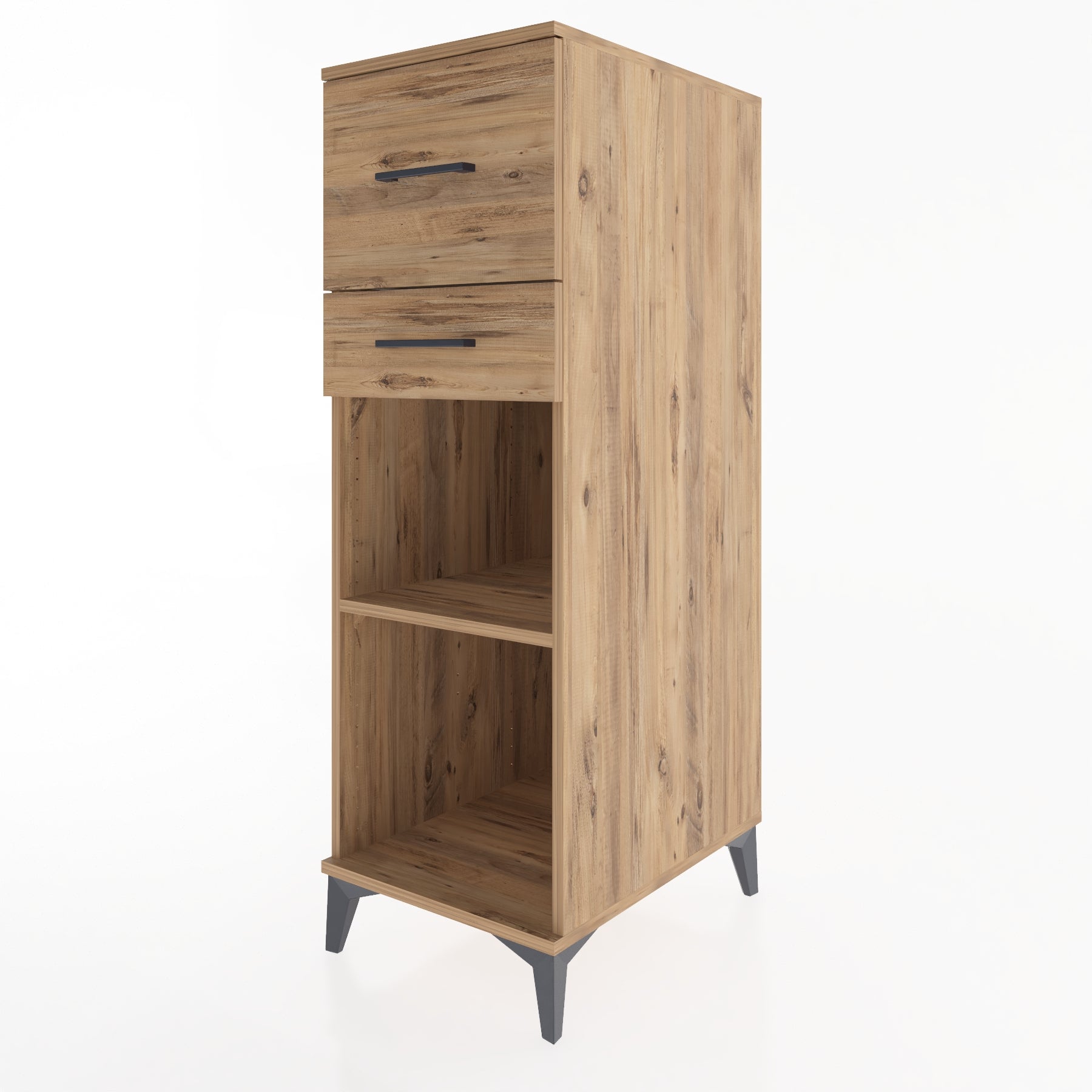 Woodntry Modüler Dolap Çam 44x59x122 cm Çekmeceli ve Raflı CR89-3