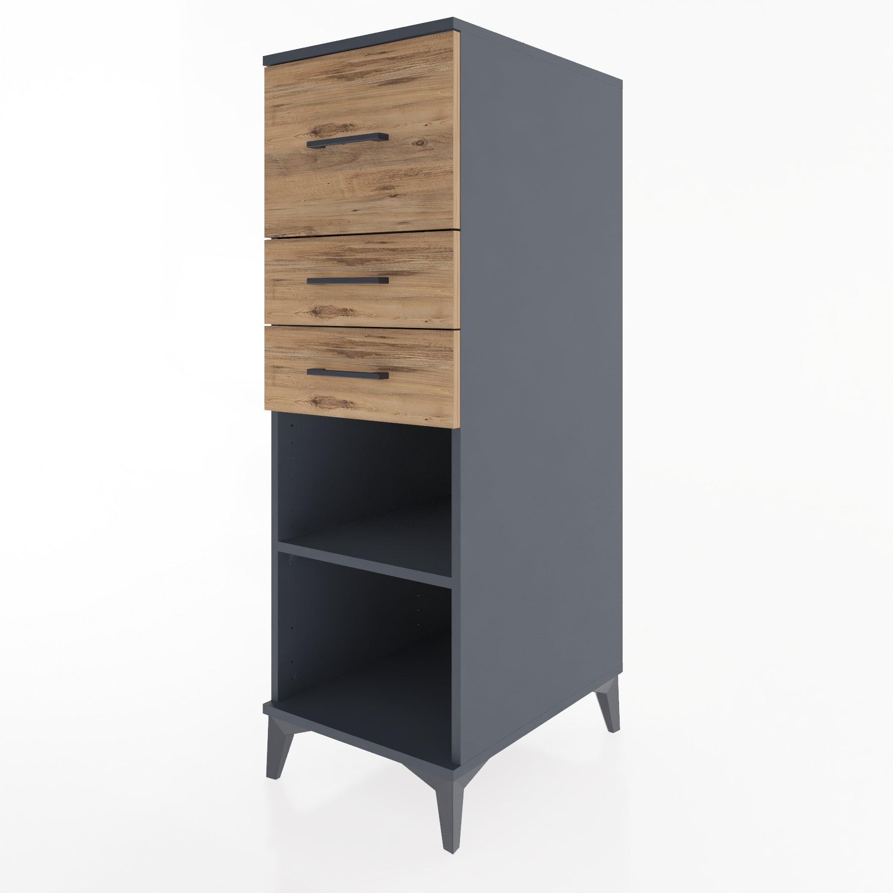 Woodntry Modular Cabinet Anthracite 44x30x122 cm with Drawers and Shelves CR90-2