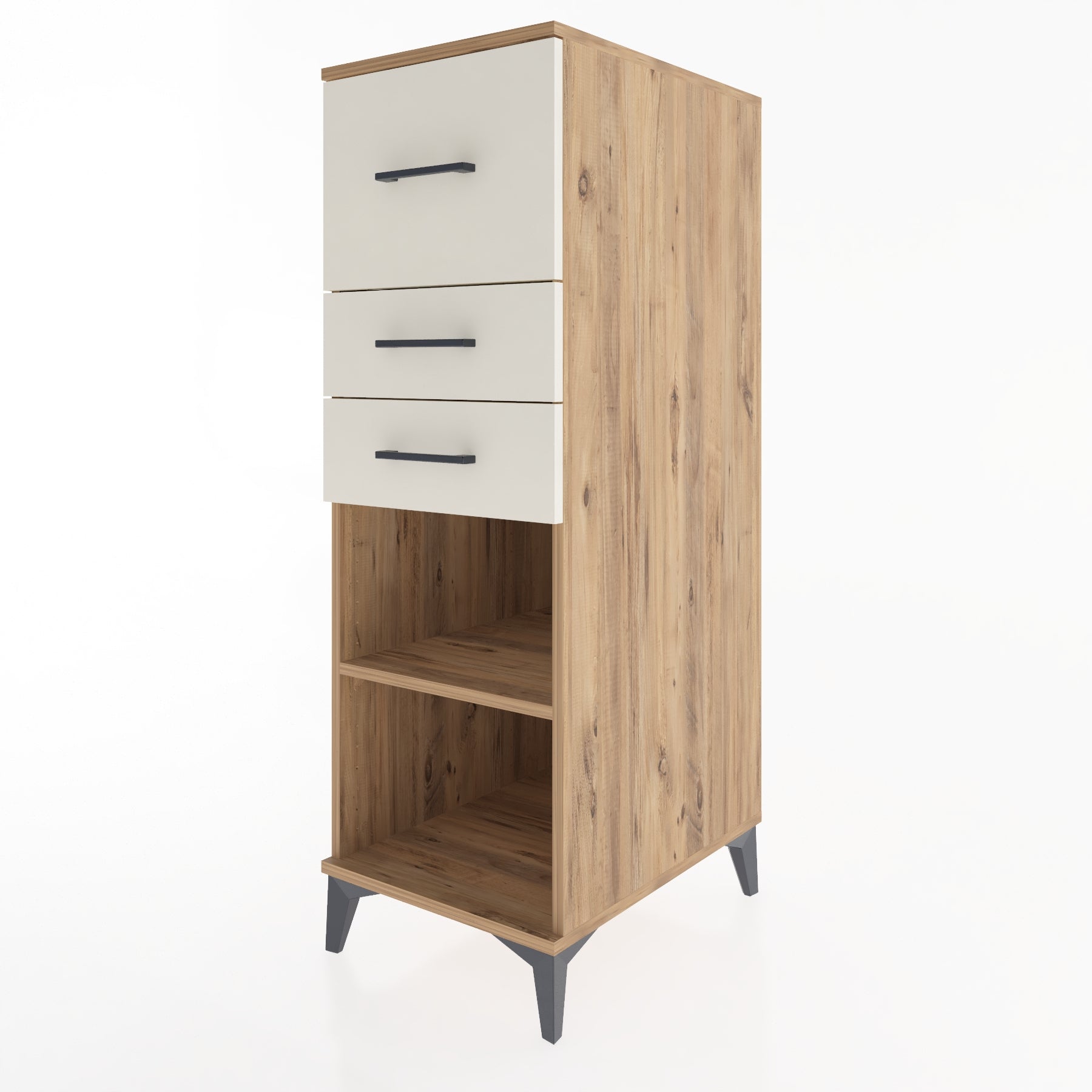 Woodntry Modüler Dolap Çam 44x59x122 cm Çekmeceli ve Raflı CR90-3