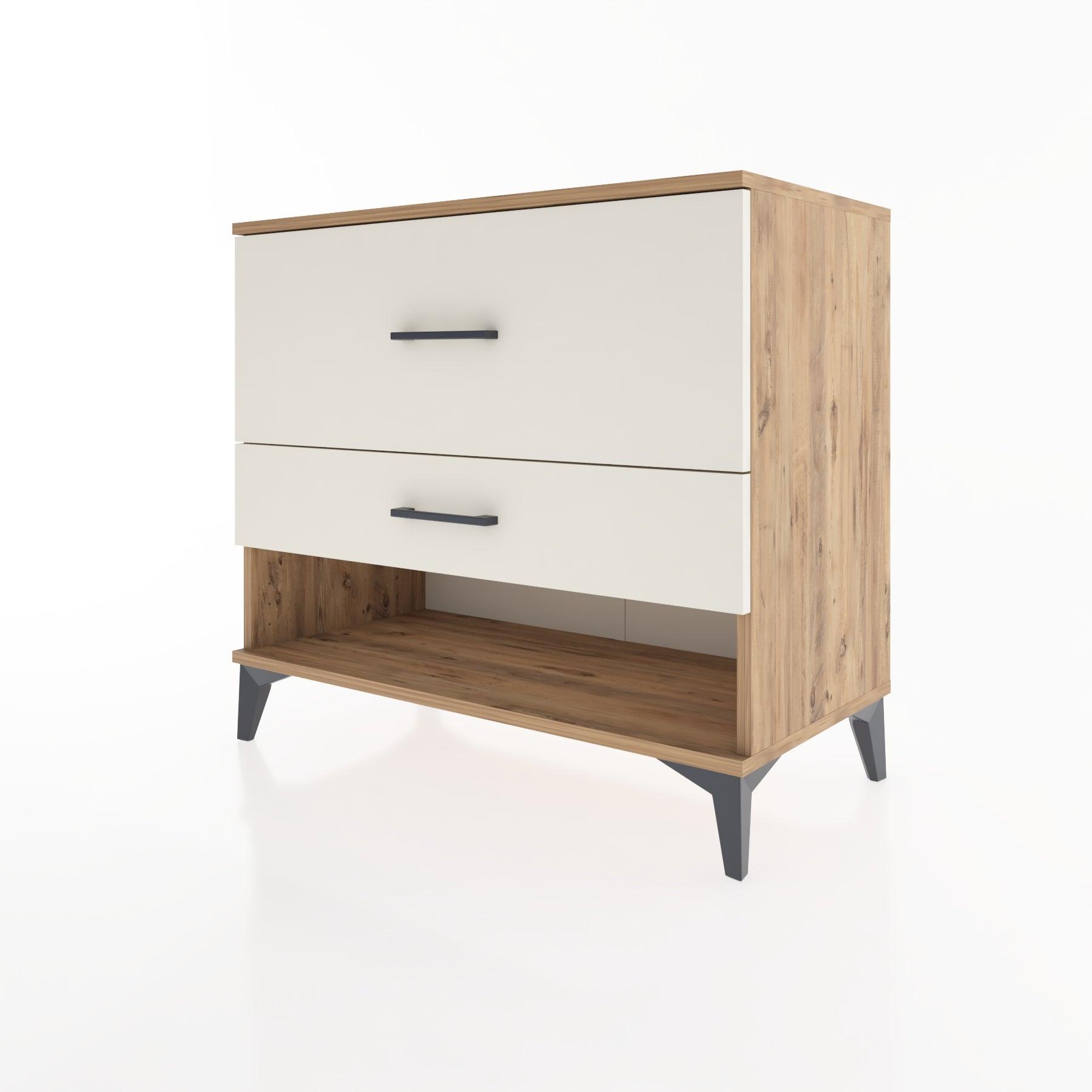 Woodntry Modüler Şifonyer Çam 88x44x68 cm Çekmeceli ve Raflı CR40-3