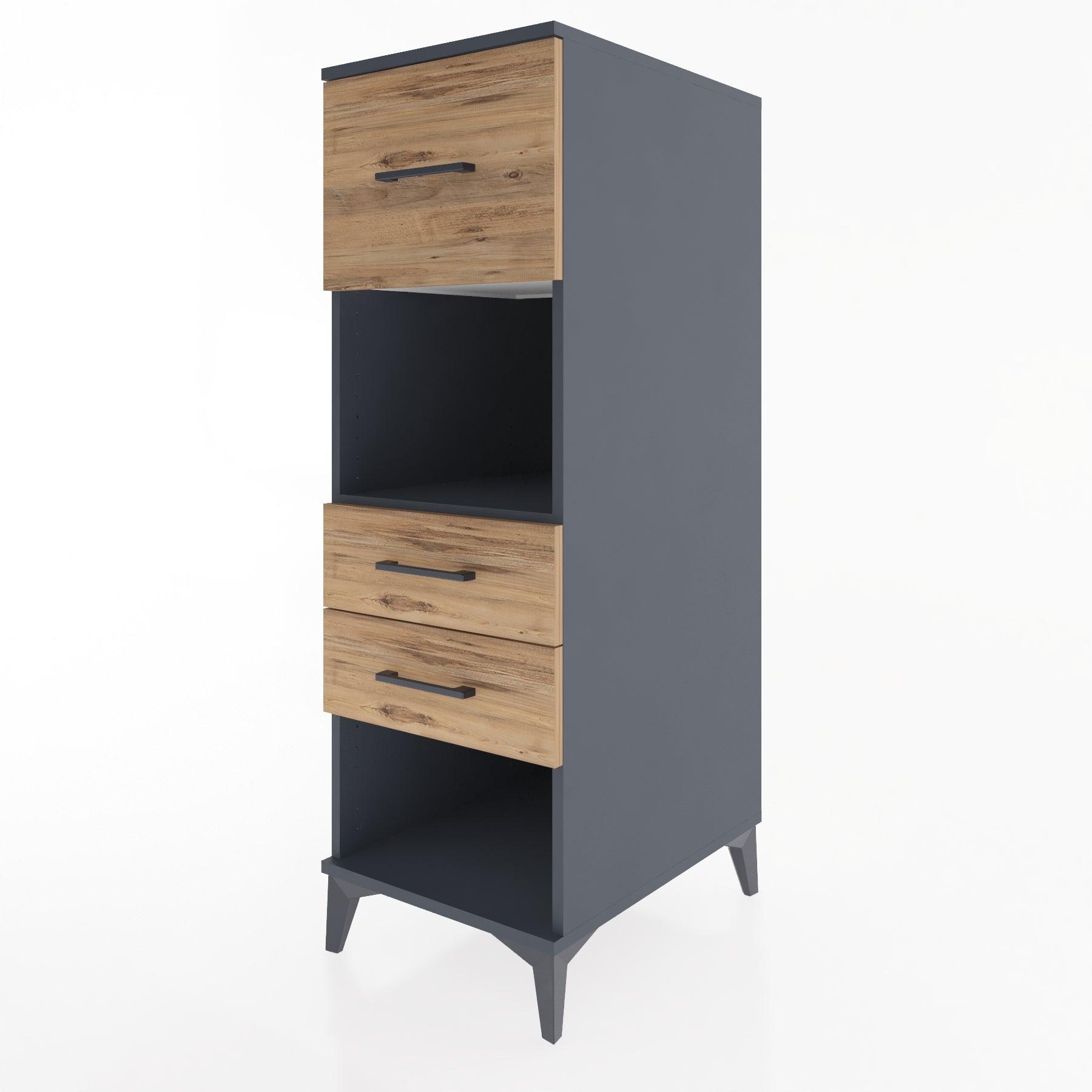 Woodntry Modular Cabinet Anthracite 44x30x122 cm with Drawers and Shelves CR91-2