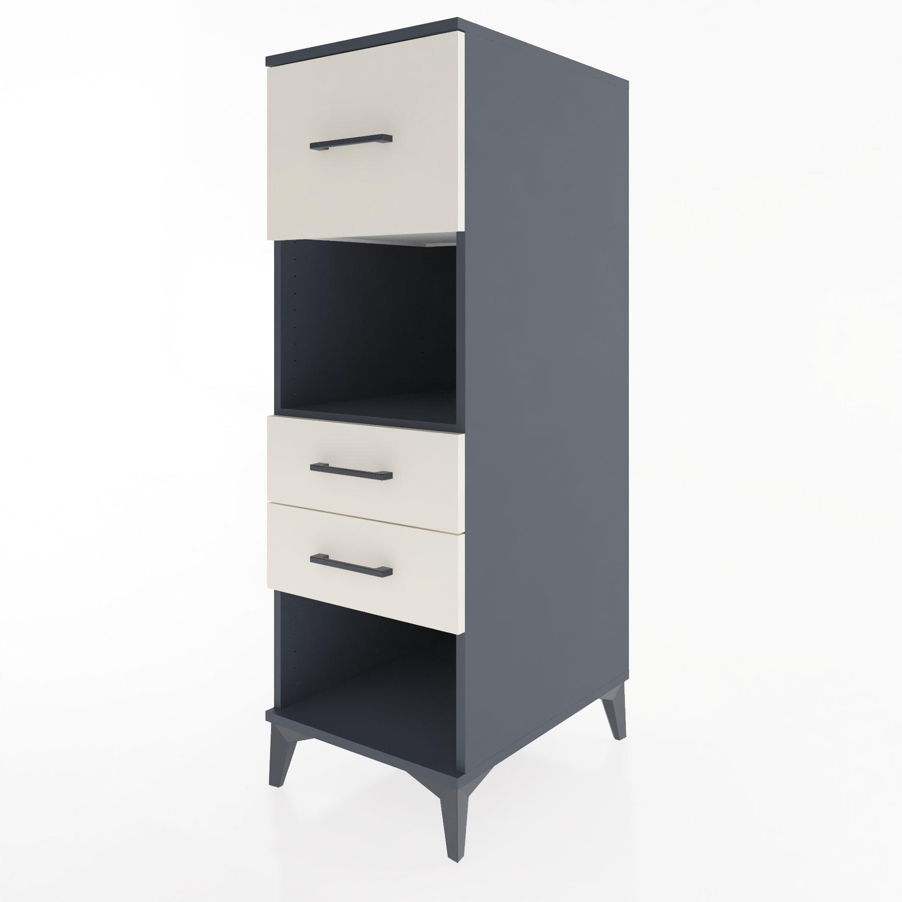 Woodntry Modular Cabinet Anthracite 44x30x122 cm with Drawers and Shelves CR91-2