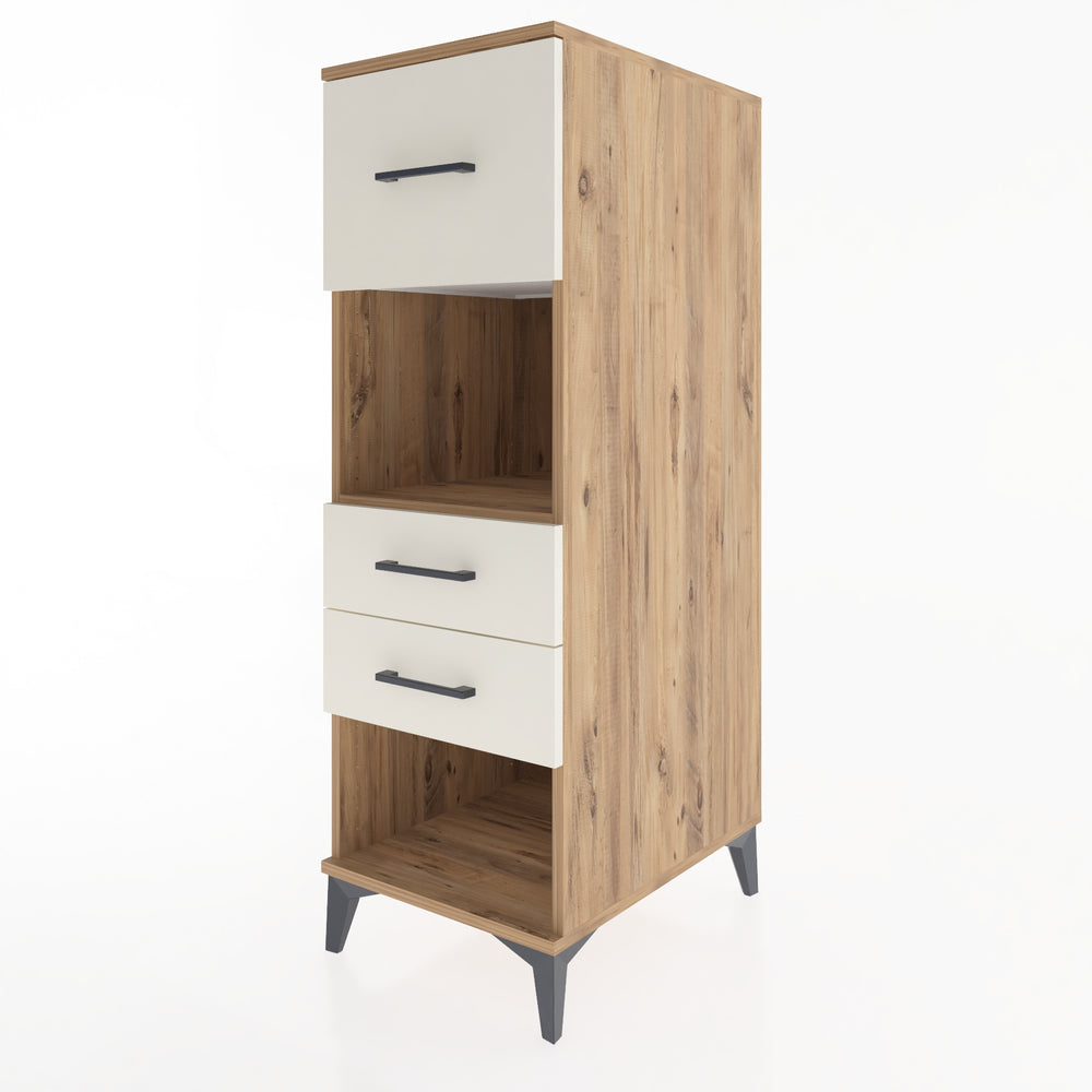 Woodntry Modüler Dolap Çam 44x59x122 cm Çekmeceli ve Raflı CR91-3