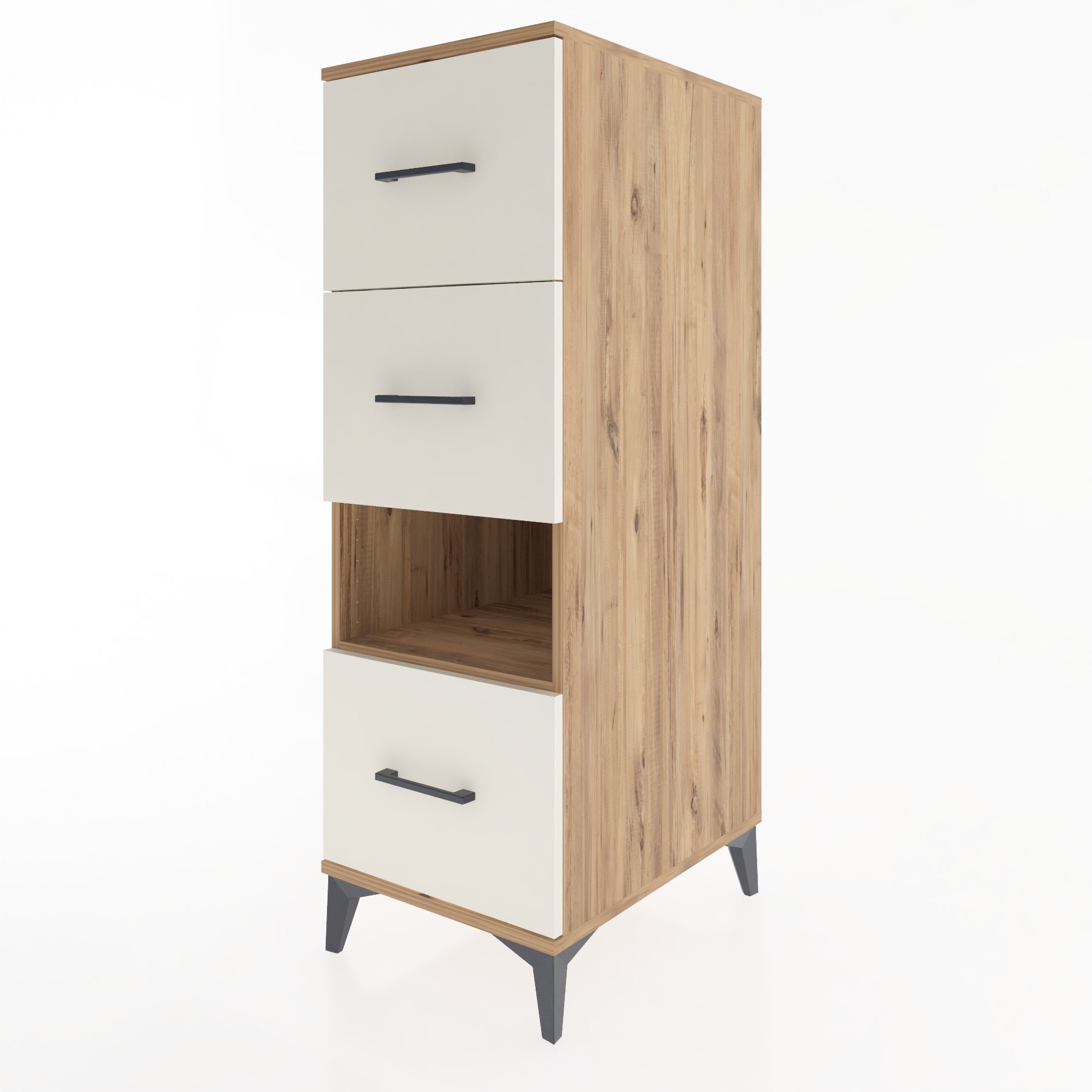 Woodntry Modular Cabinet Pine 44x59x122 cm with Drawers and Shelves CR41-3