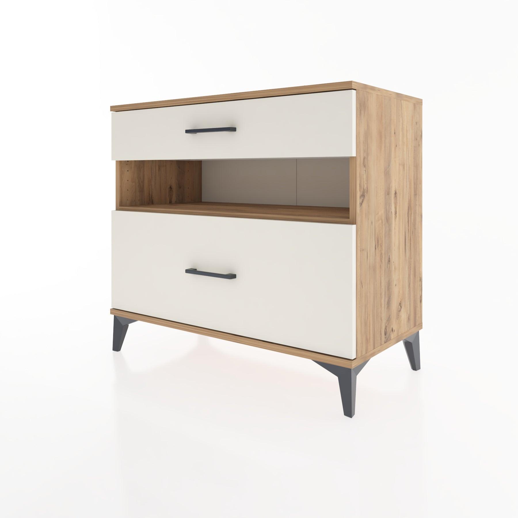 Woodntry Modüler Şifonyer Çam 88x44x68 cm Çekmeceli ve Raflı CR41-3