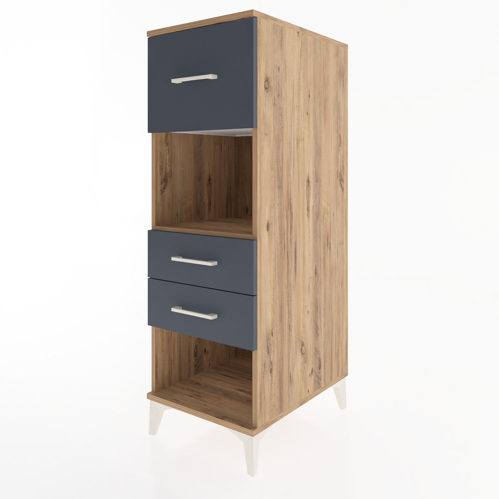 Woodntry Modüler Dolap Çam 44x59x122 cm Çekmeceli ve Raflı CR91-3