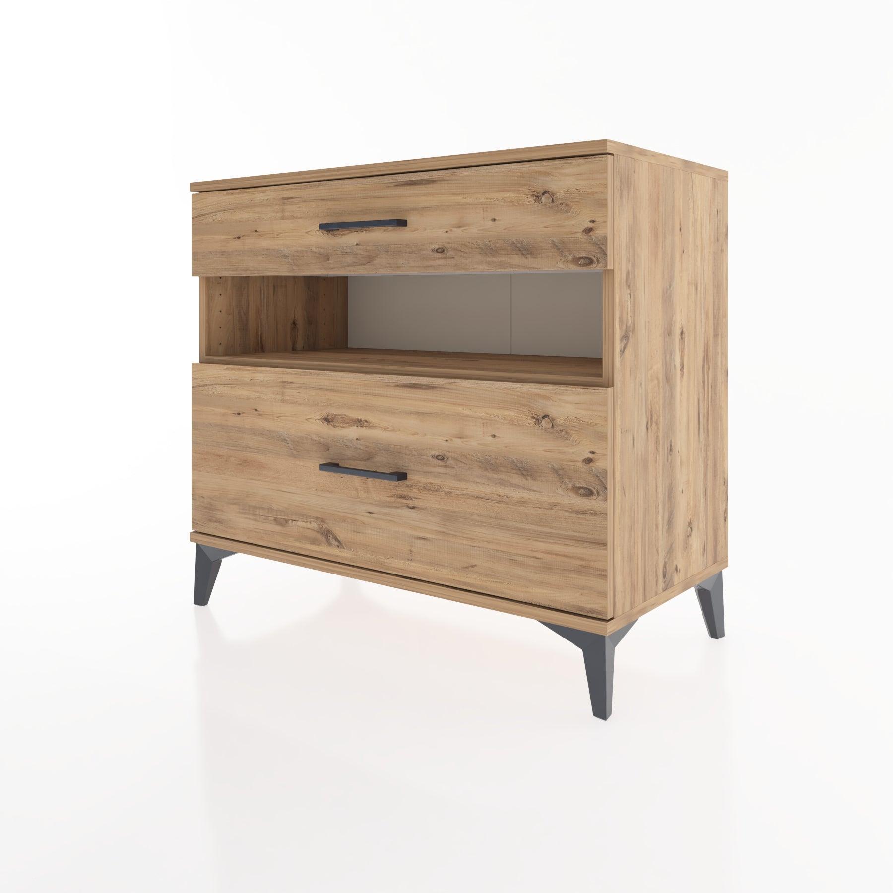Woodntry Modüler Şifonyer Çam 88x44x68 cm Çekmeceli ve Raflı CR41-3