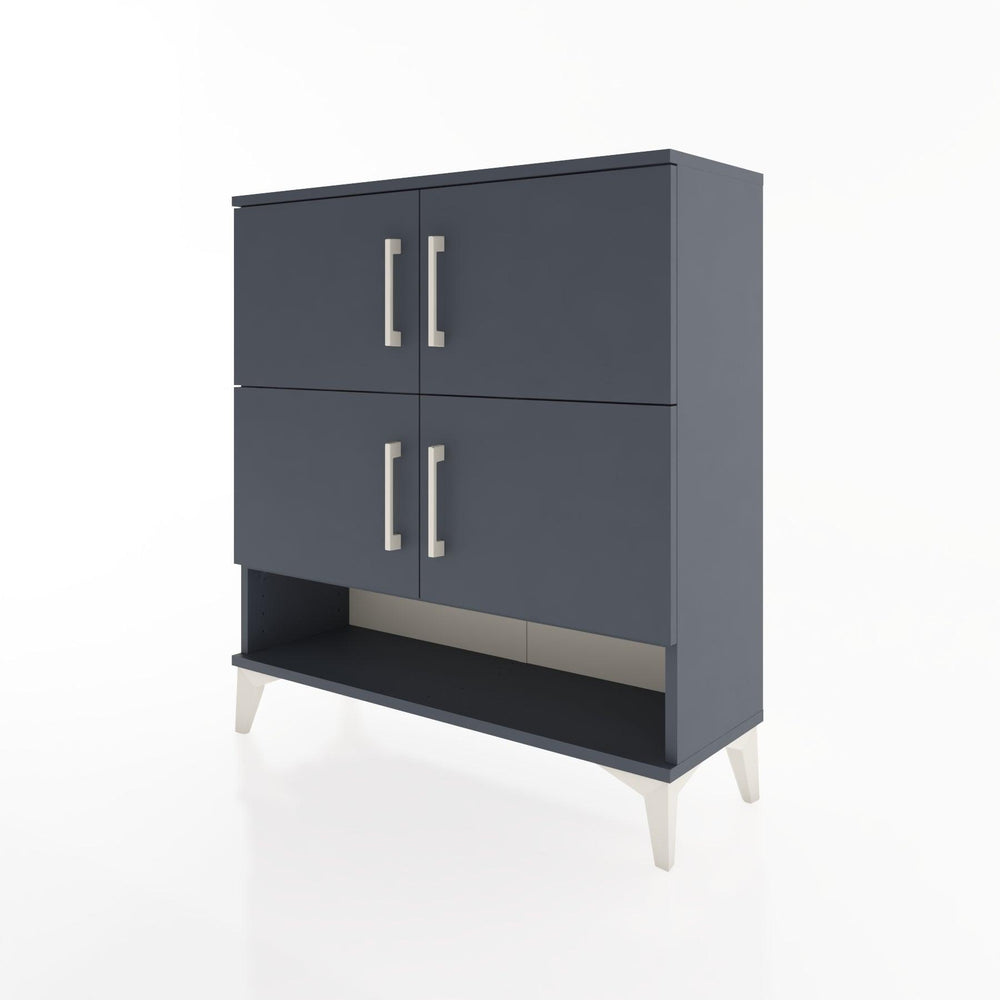 Woodntry Modüler Şifonyer Antrasit 88x30x84 cm Kapaklı ve Raflı KR42-2