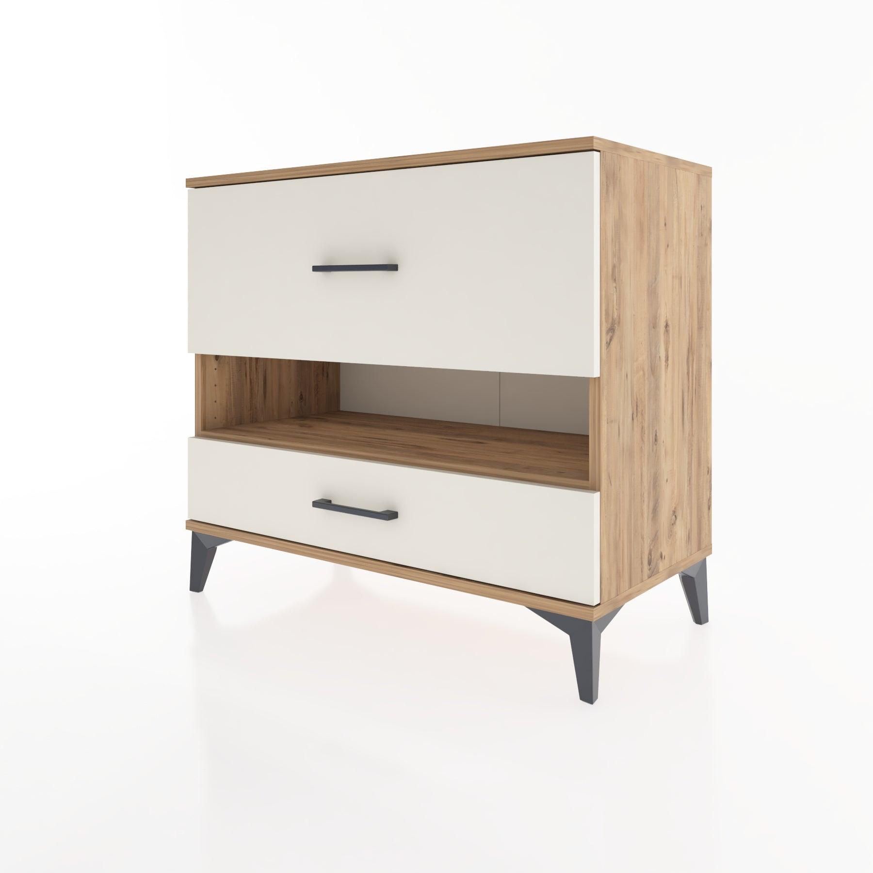 Woodntry Modüler Şifonyer Çam 88x44x68 cm Çekmeceli ve Raflı CR42-3