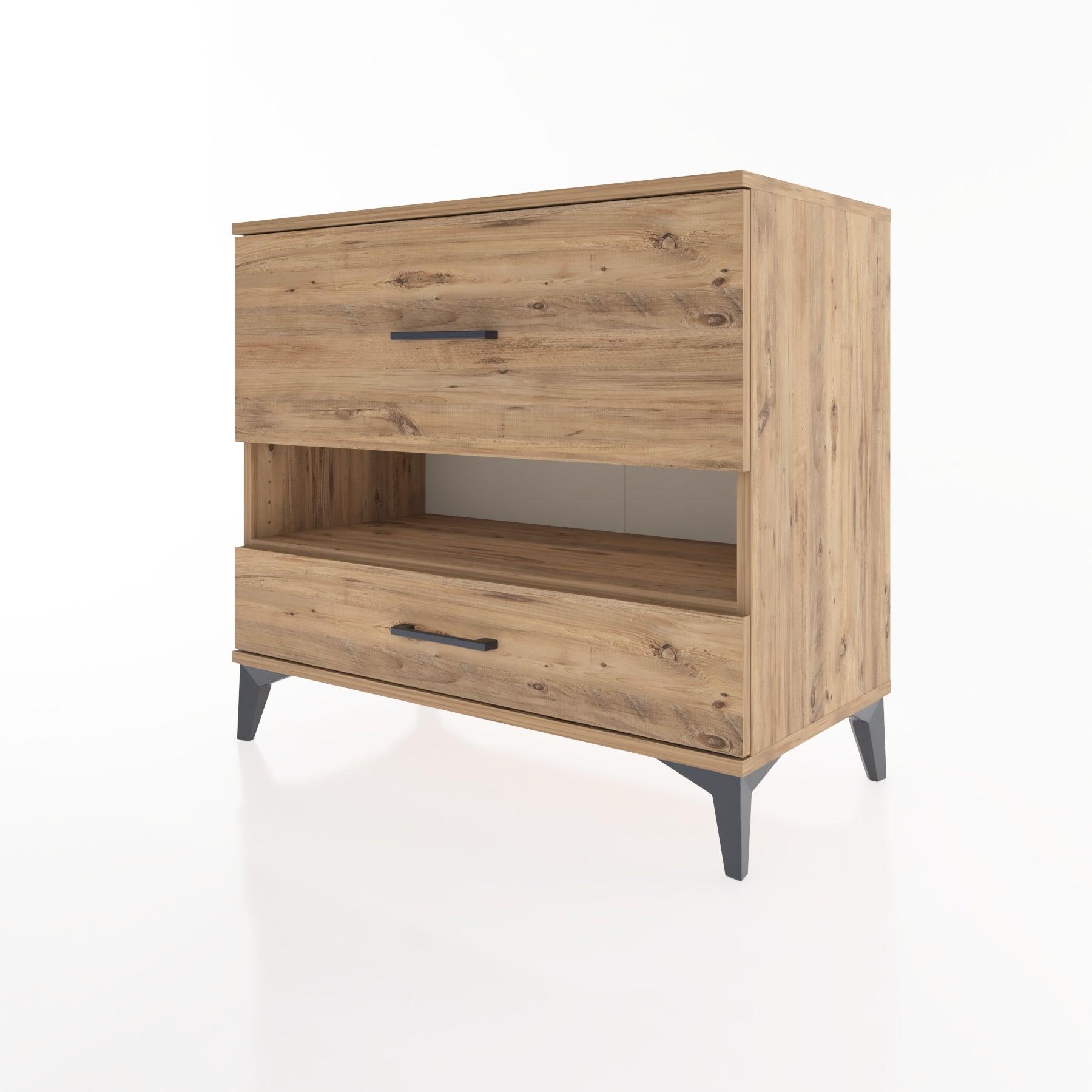 Woodntry Modüler Şifonyer Çam 88x44x68 cm Çekmeceli ve Raflı CR42-3