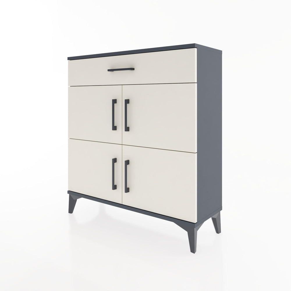 Woodntry Modüler Şifonyer Antrasit 88x30x84 cm Kapaklı ve Çekmeceli KC43-2