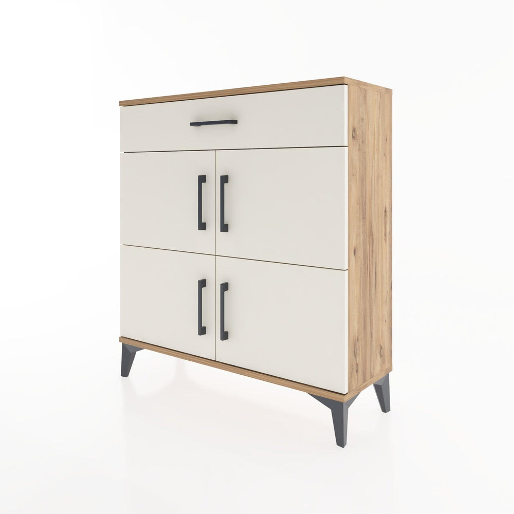 Woodntry Modüler Şifonyer Çam 88x30x84 cm Kapaklı ve Çekmeceli KC43-3