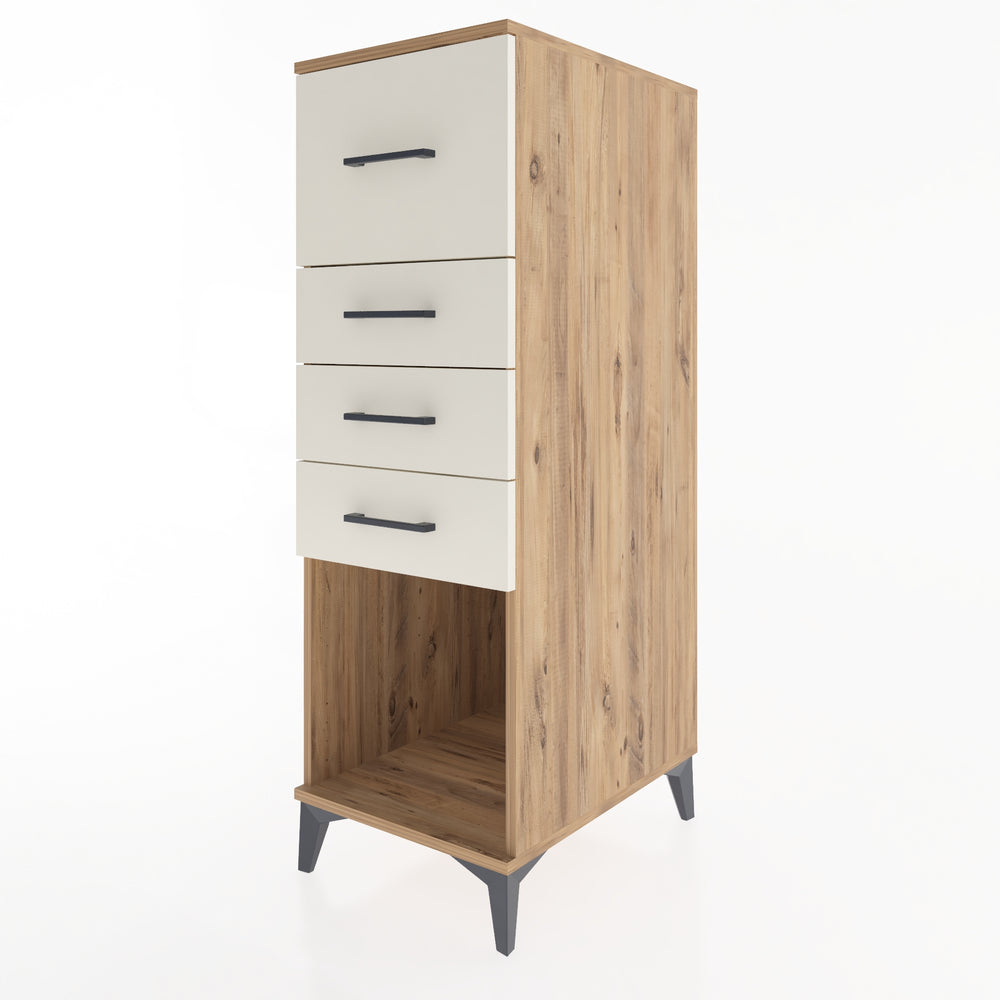 Woodntry Modüler Dolap Çam 44x59x122 cm Çekmeceli ve Raflı CR93-3